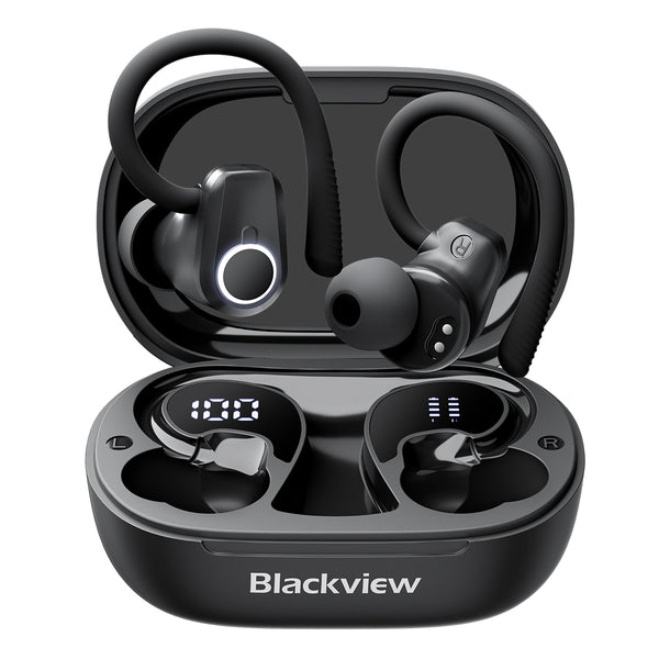 Blackview AirBuds 60 IPX4 Waterproof Bluetooth 5.3 Half In-ear TWS Earbuds with Earhooks