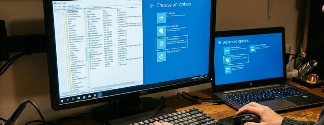 How do I use Windows RE to repair the registry?