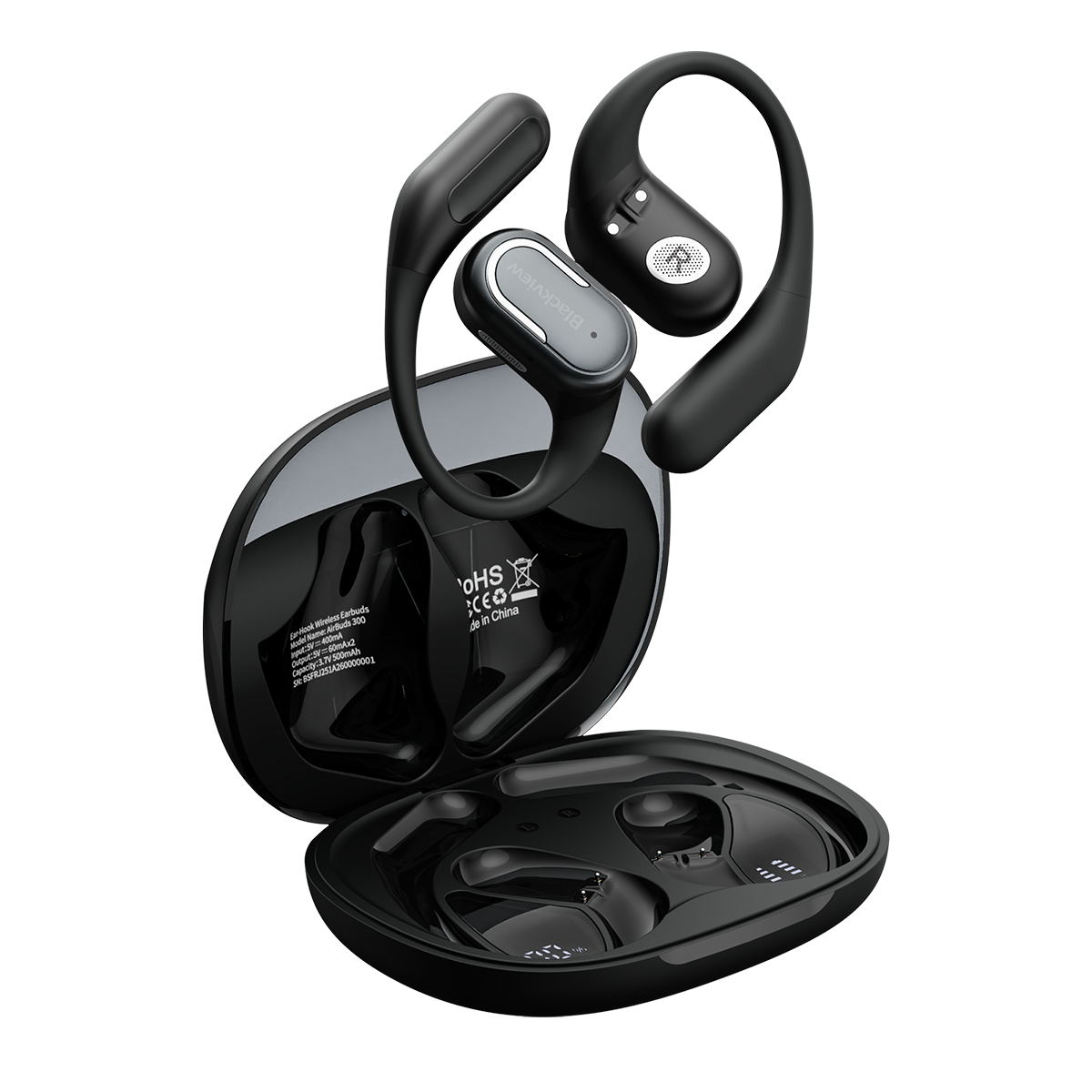 Blackview AirBuds 300 IPX5 Waterproof Smart Digital Power Display ENC Noise Cancellation Microphone Bluetooth 6.0 Open-ear OWS Earbuds