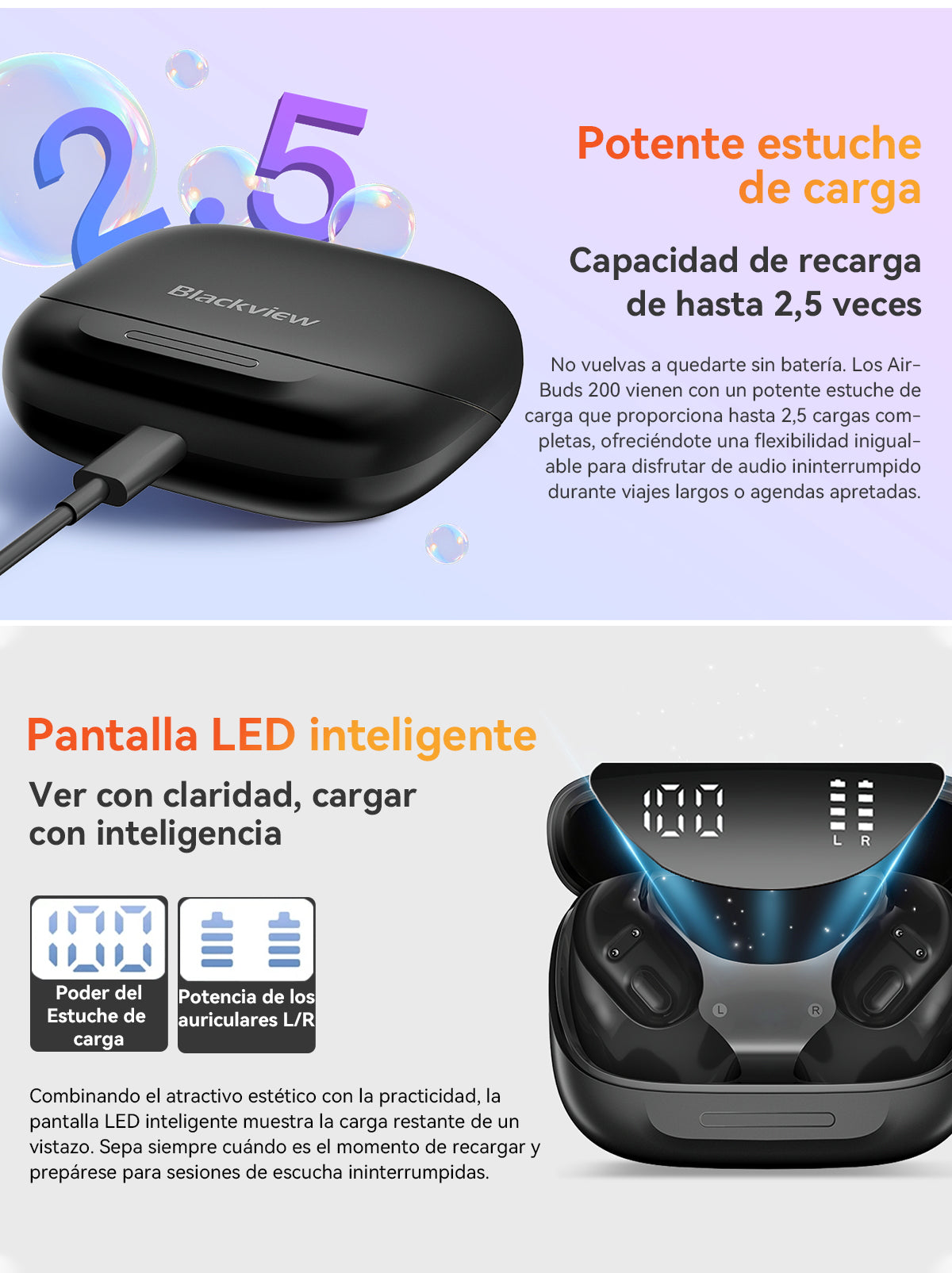 Blackview Airbuds 200 IP68 a prueba de agua auriculares TWS de oído abierto