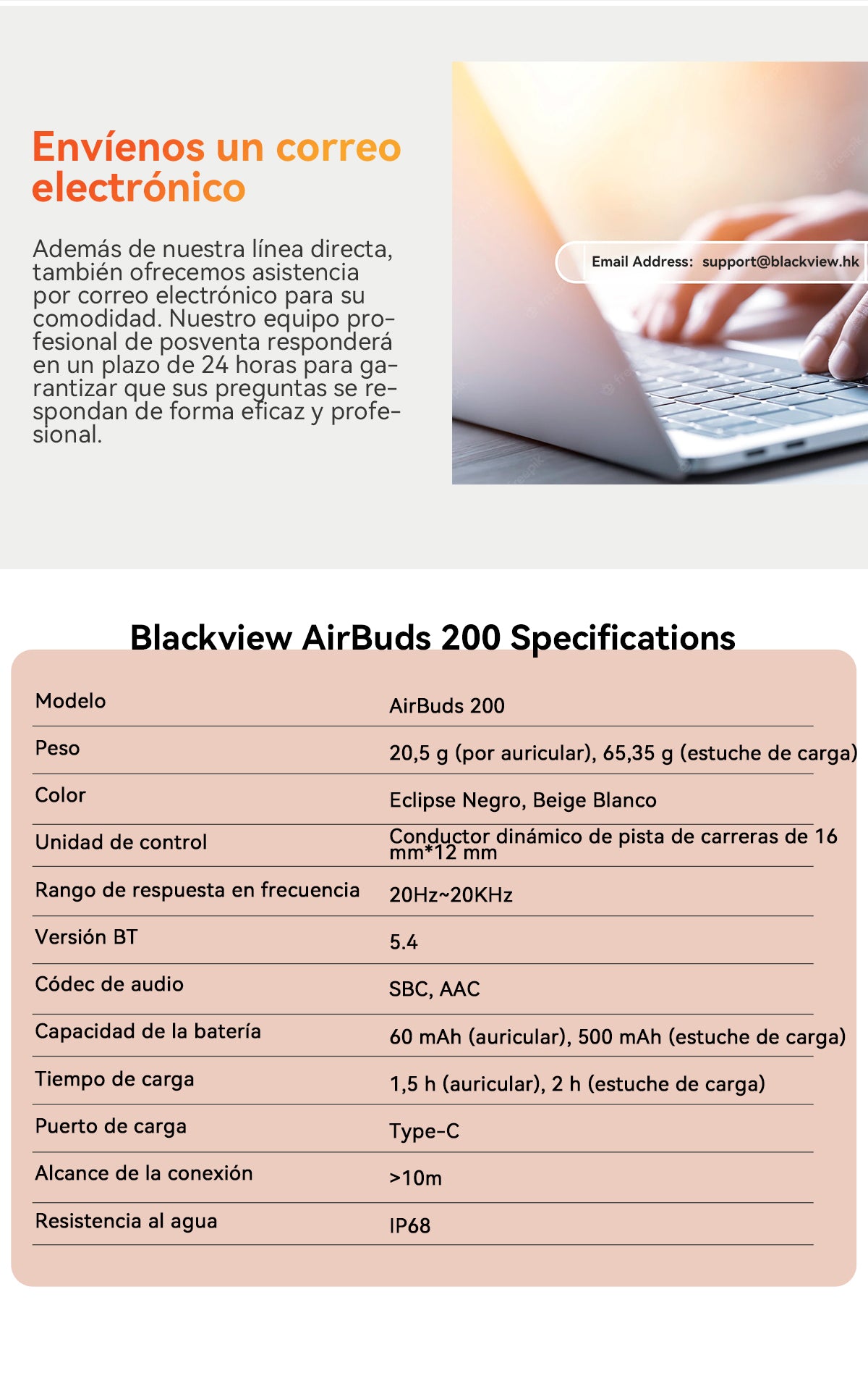 Blackview Airbuds 200 IP68 a prueba de agua auriculares TWS de oído abierto