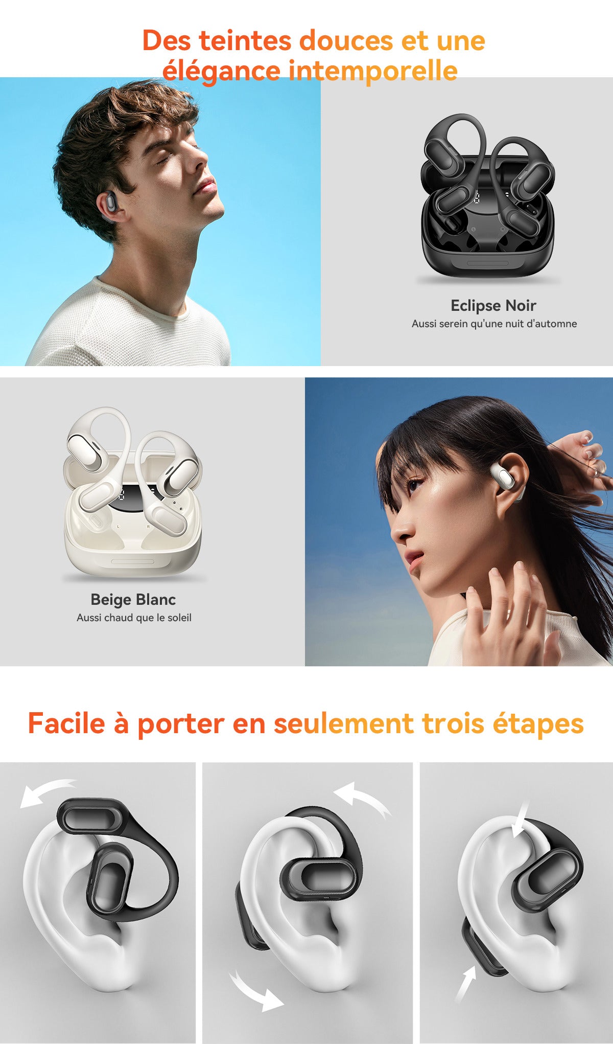 Blackview Airbuds 200 Étanches IP68 Écouteurs TWS à Oreille Ouverte