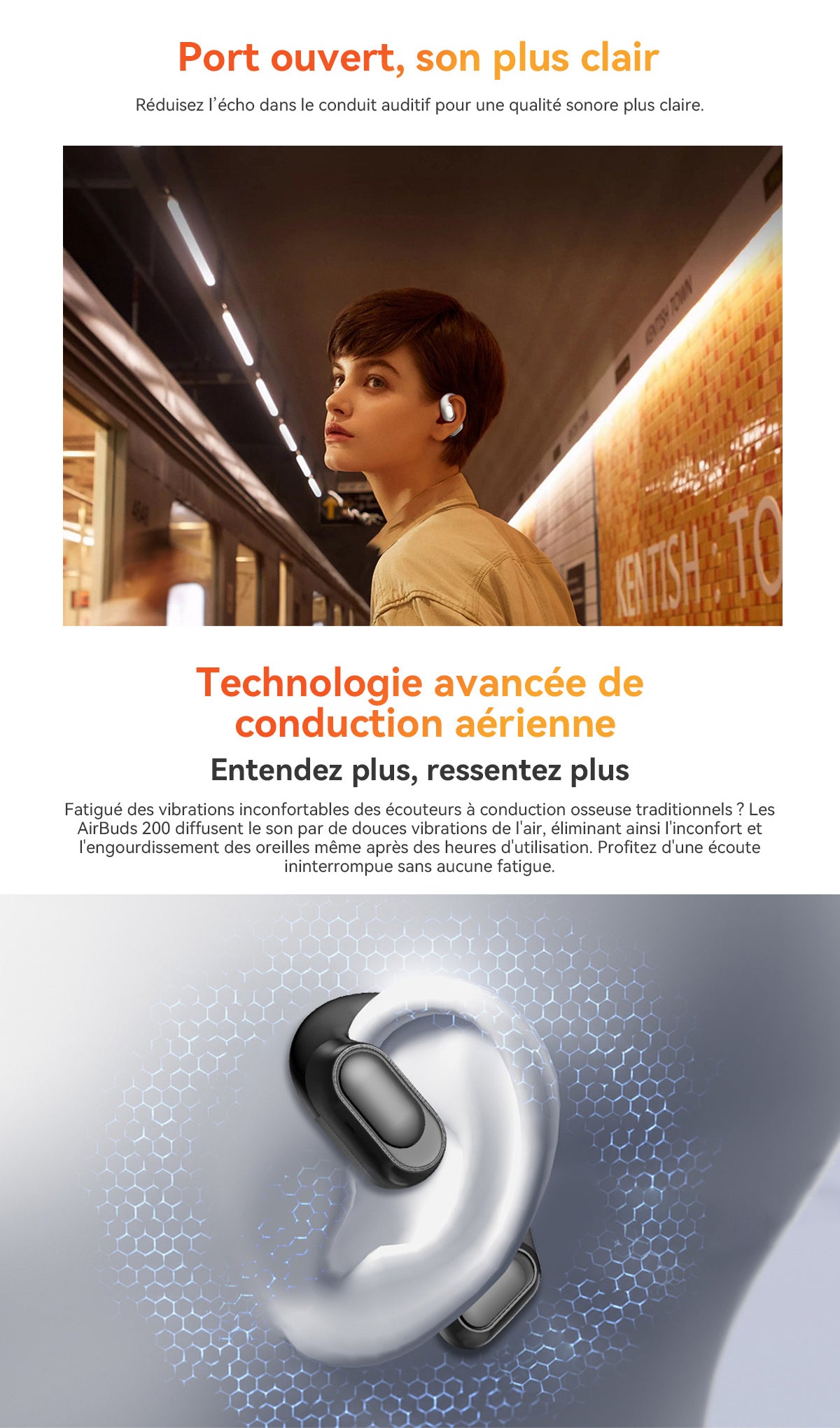 Blackview Airbuds 200 Étanches IP68 Écouteurs TWS à Oreille Ouverte