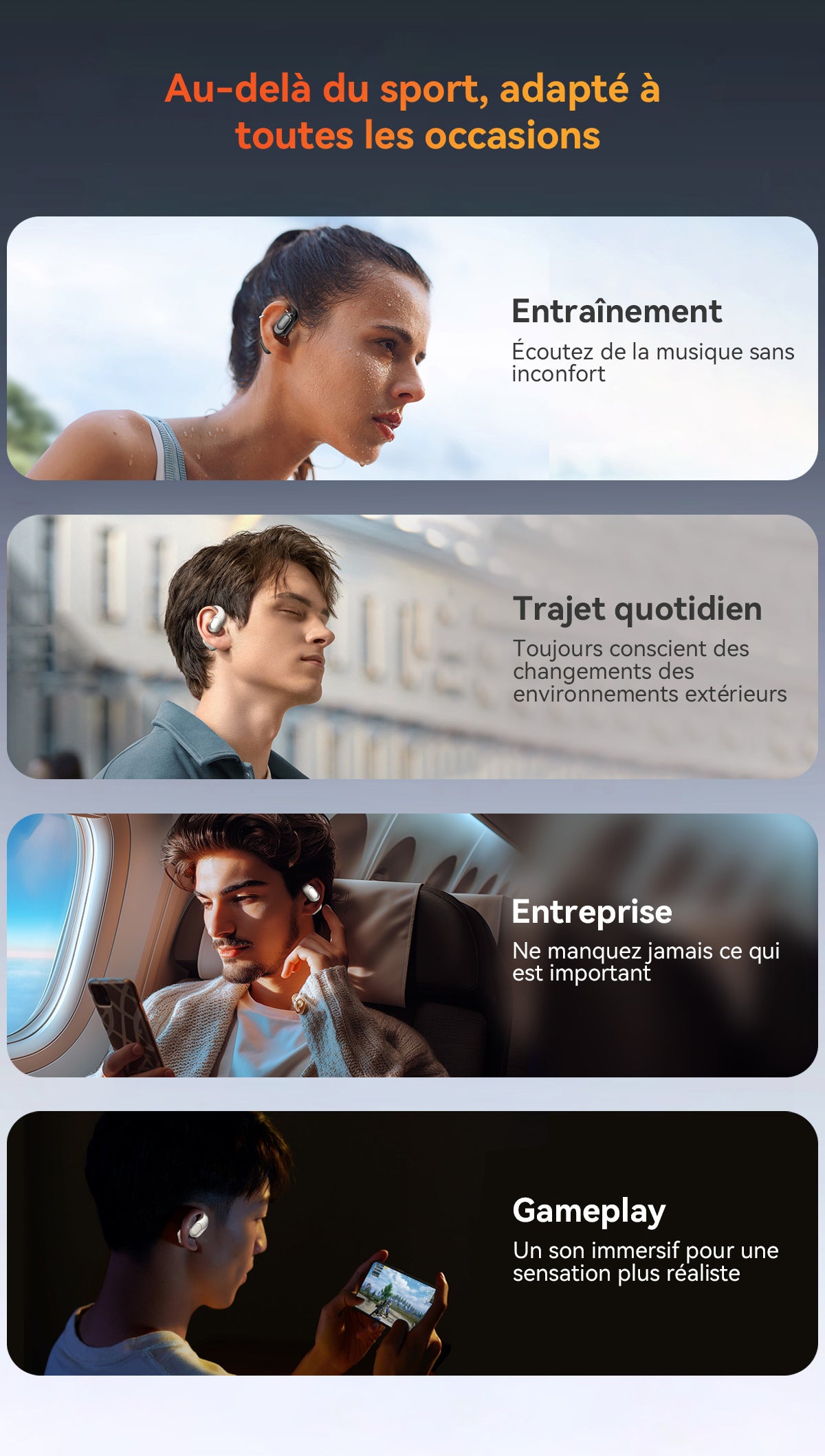 Blackview Airbuds 200 Étanches IP68 Écouteurs TWS à Oreille Ouverte