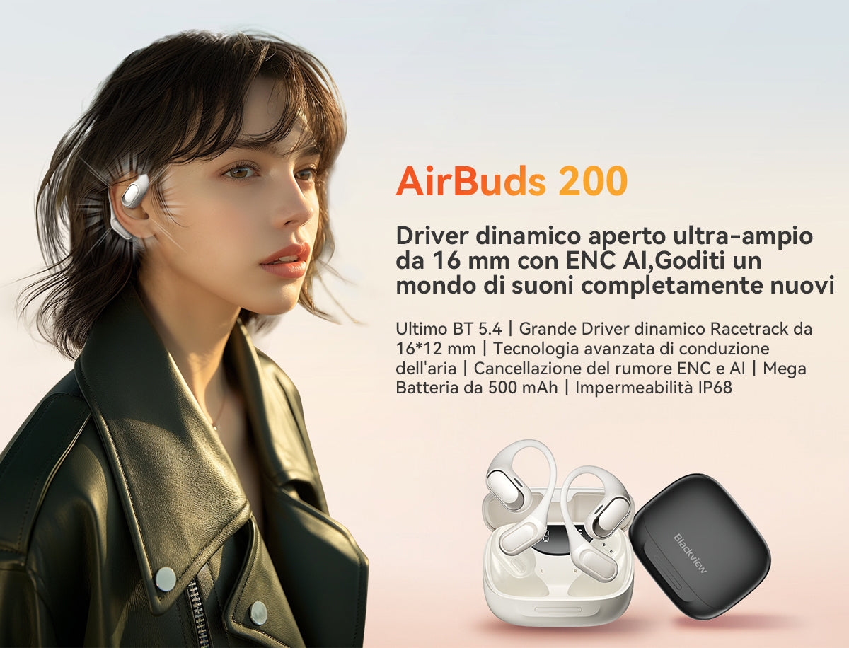 Blackview Airbuds 200 IP68 auricolari TWS impermeabili a orecchio aperto