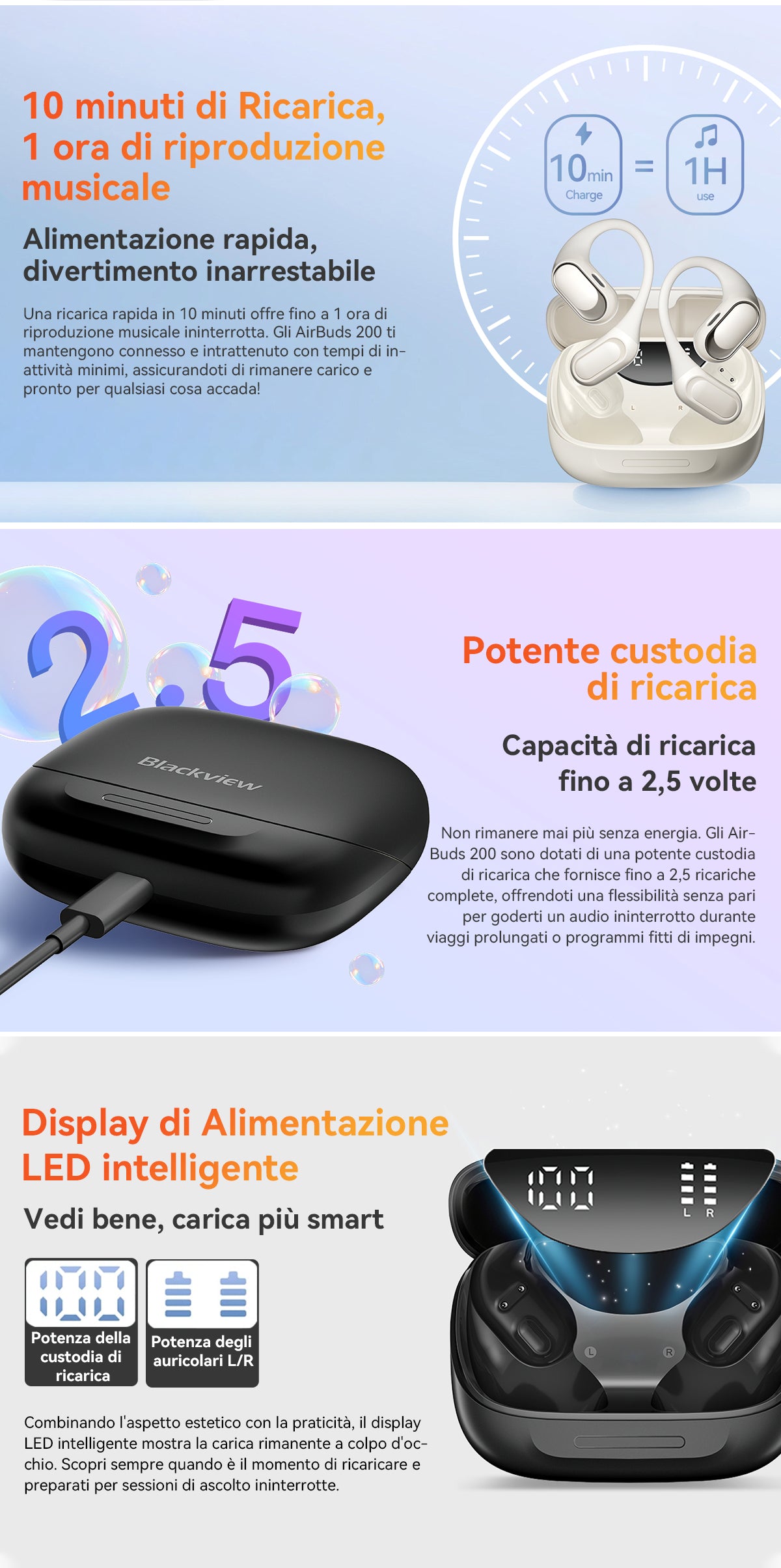 Blackview Airbuds 200 IP68 auricolari TWS impermeabili a orecchio aperto