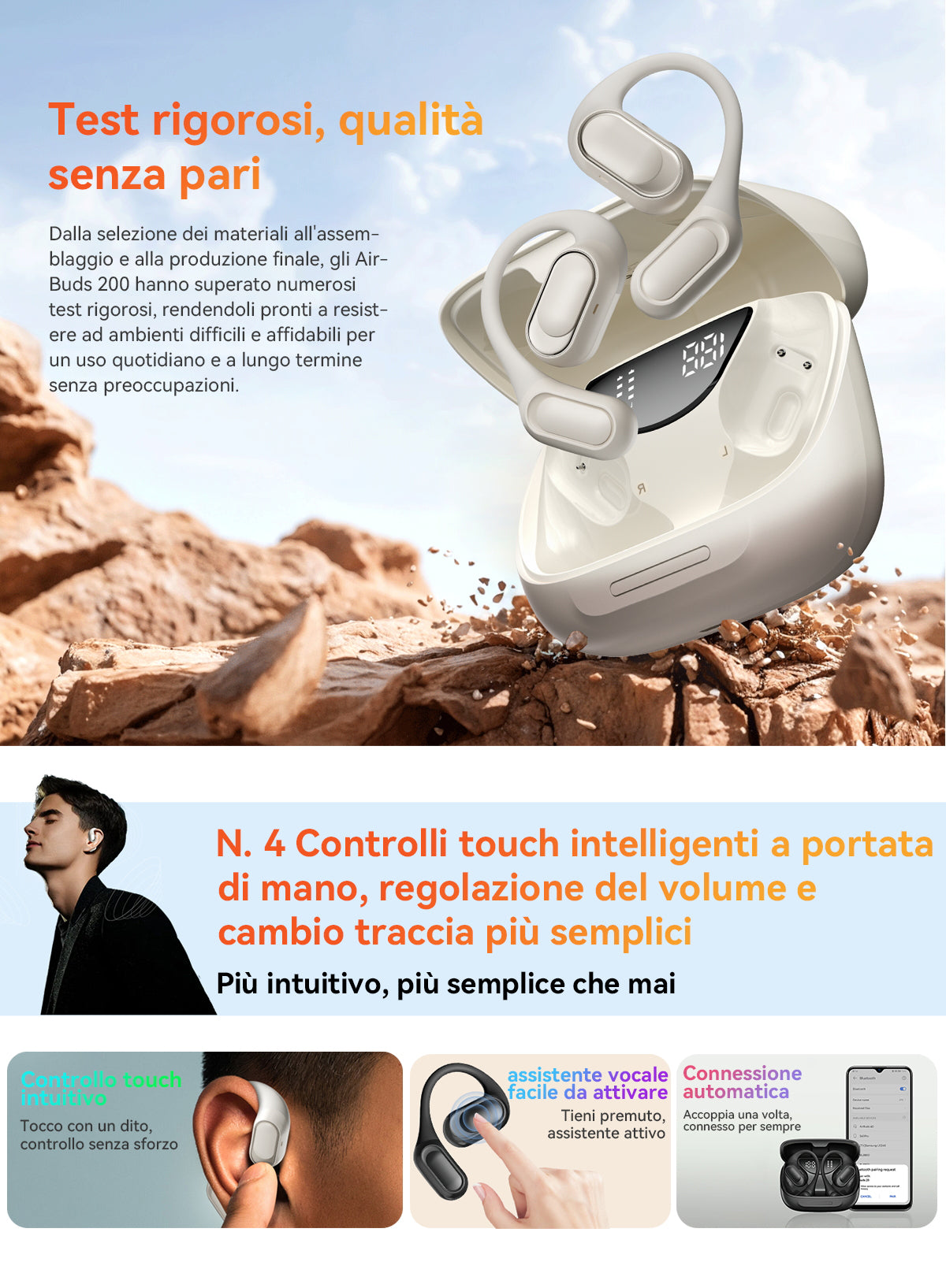 Blackview Airbuds 200 IP68 auricolari TWS impermeabili a orecchio aperto