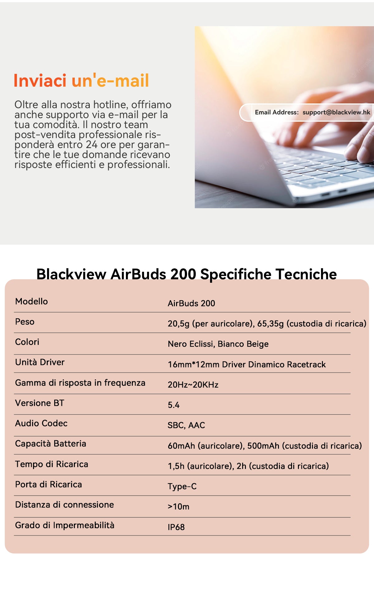 Blackview Airbuds 200 IP68 auricolari TWS impermeabili a orecchio aperto