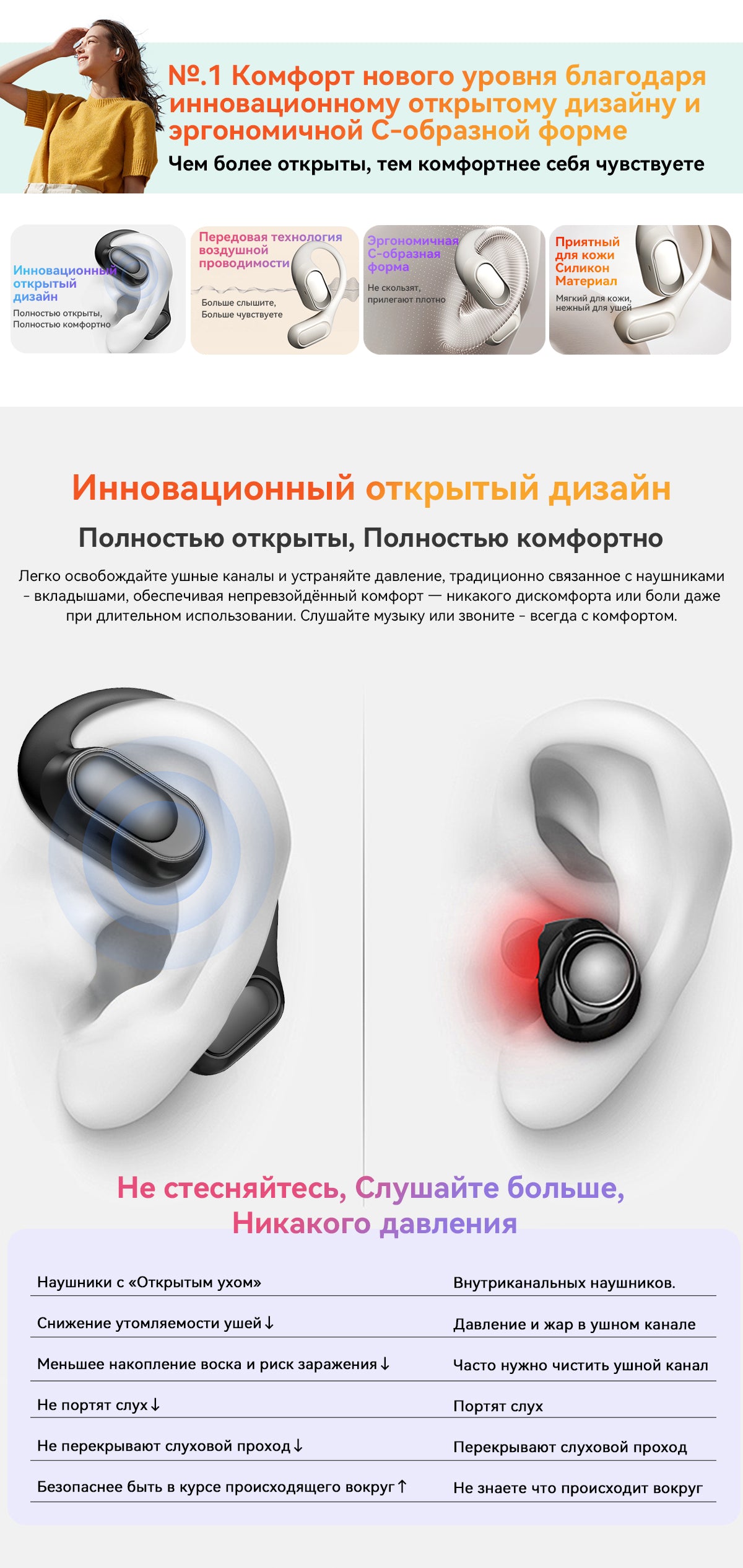 Blackview Airbuds 200 IP68 Водонепроницаемые Открытые TWS Наушники