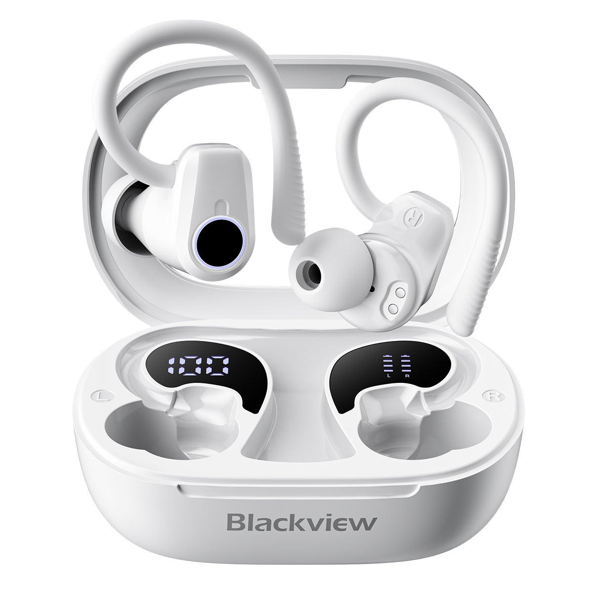 Blackview AirBuds 60 IPX4 Waterproof Bluetooth 5.3 Half In-ear TWS Earbuds with Earhooks