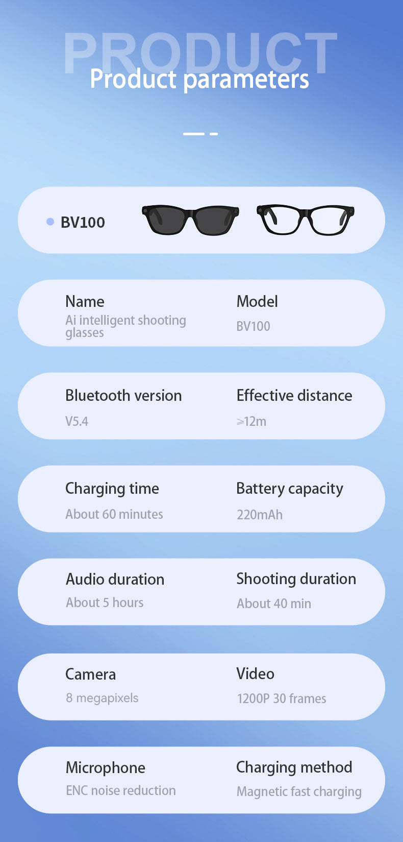 Blackview BV100 AI Shooting Glasses