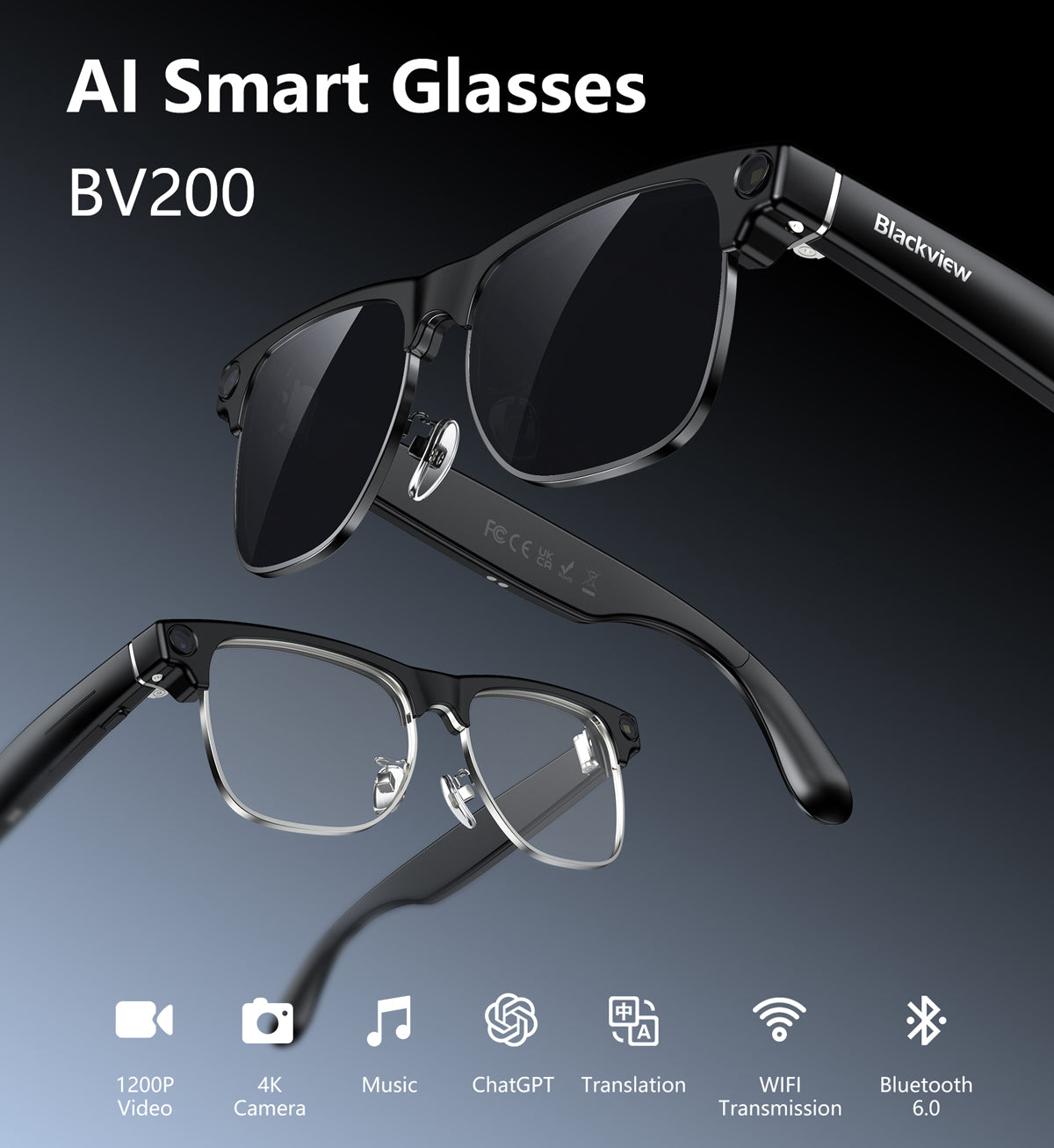 Blackview BV200 AI Shooting Glasses