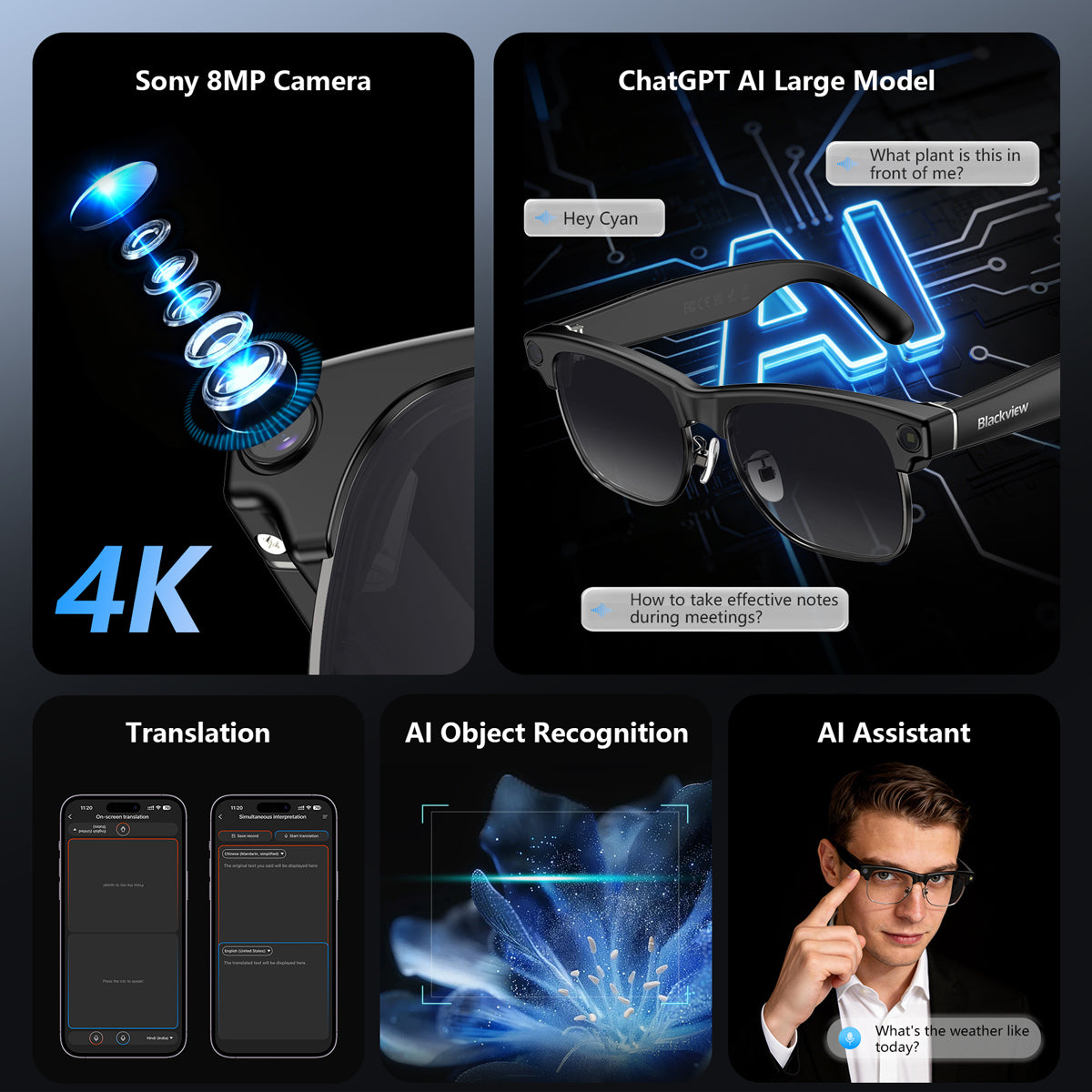 Blackview BV200 AI Shooting Glasses