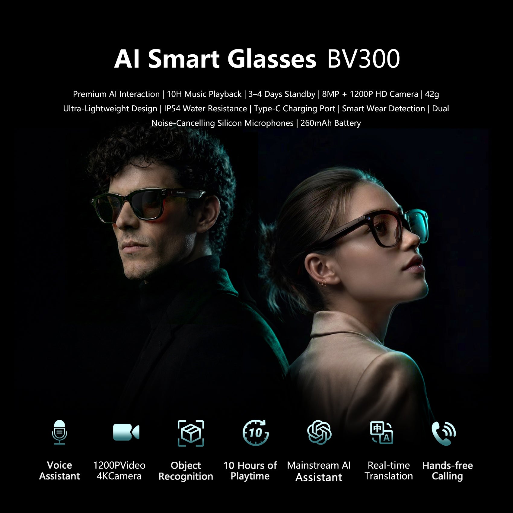 Blackview BV300 AI Shooting Glasses
