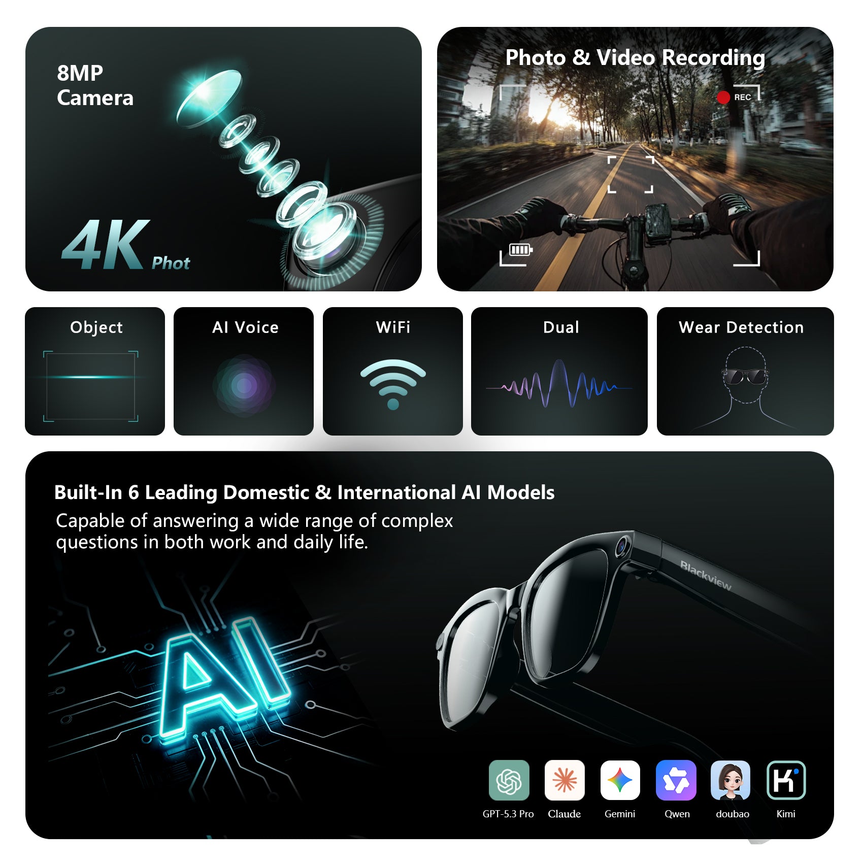 Blackview BV300 AI Shooting Glasses