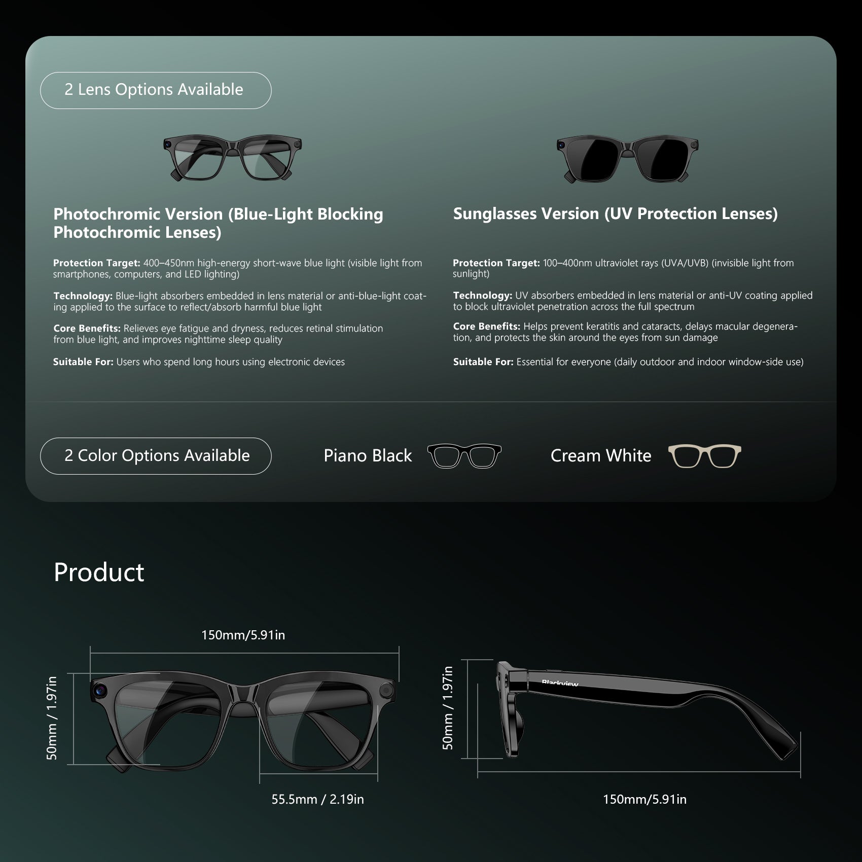 Blackview BV300 AI Shooting Glasses