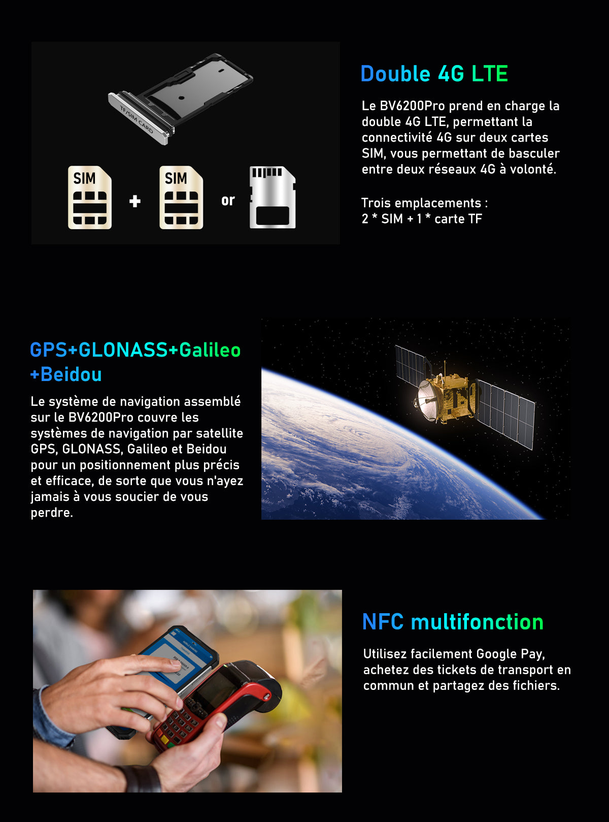 Téléphone robuste Blackview BV6200 Pro avec haut-parleur puissant