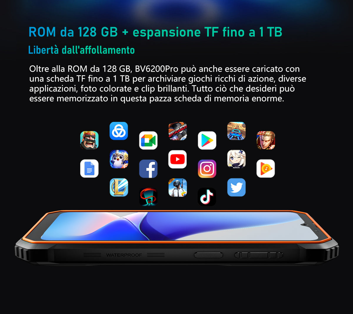 Telefono Rugged Blackview BV6200 Pro con Altoparlante Potente