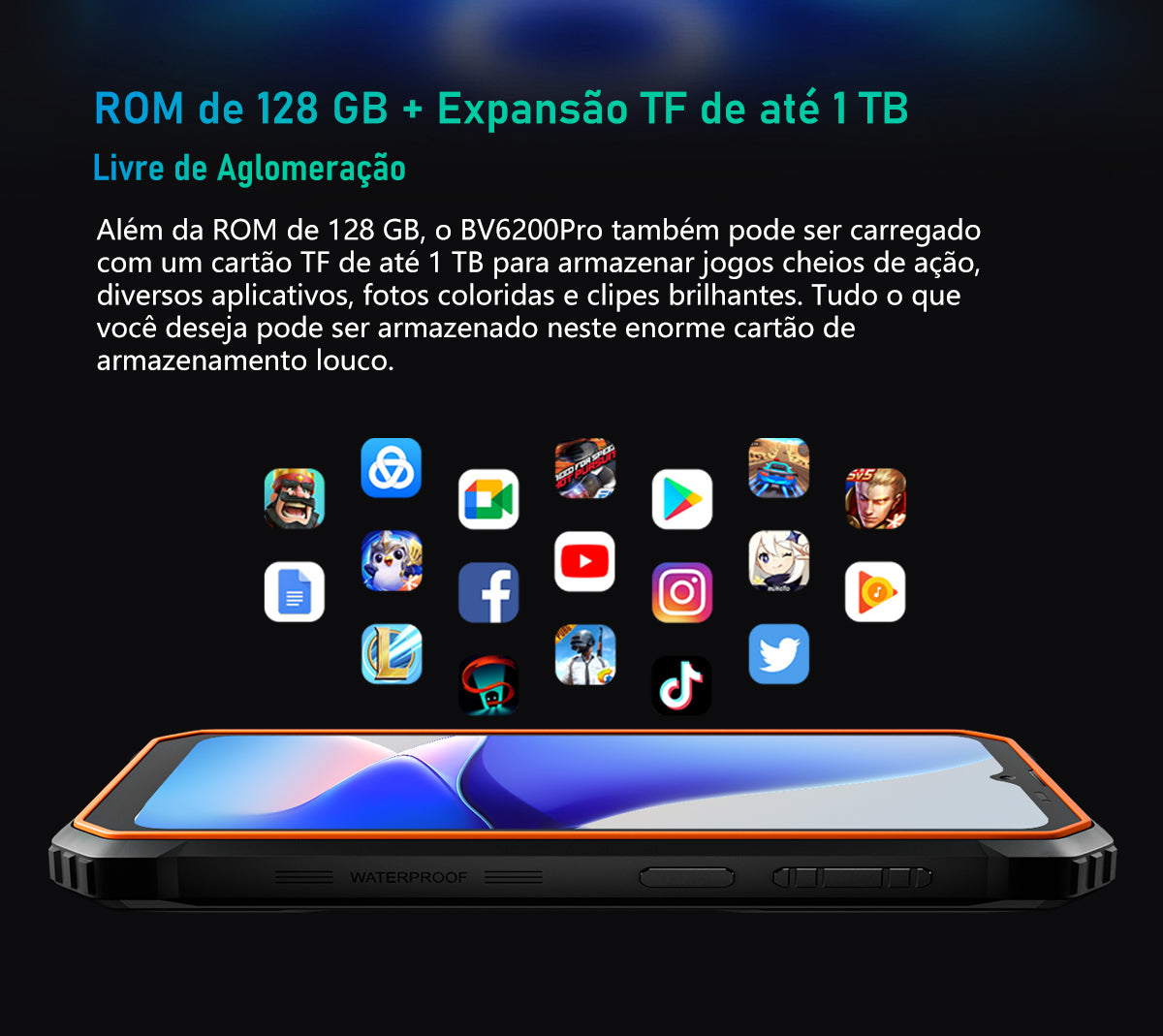 Telemóvel Rugged Blackview BV6200 Pro com Alto-Falante