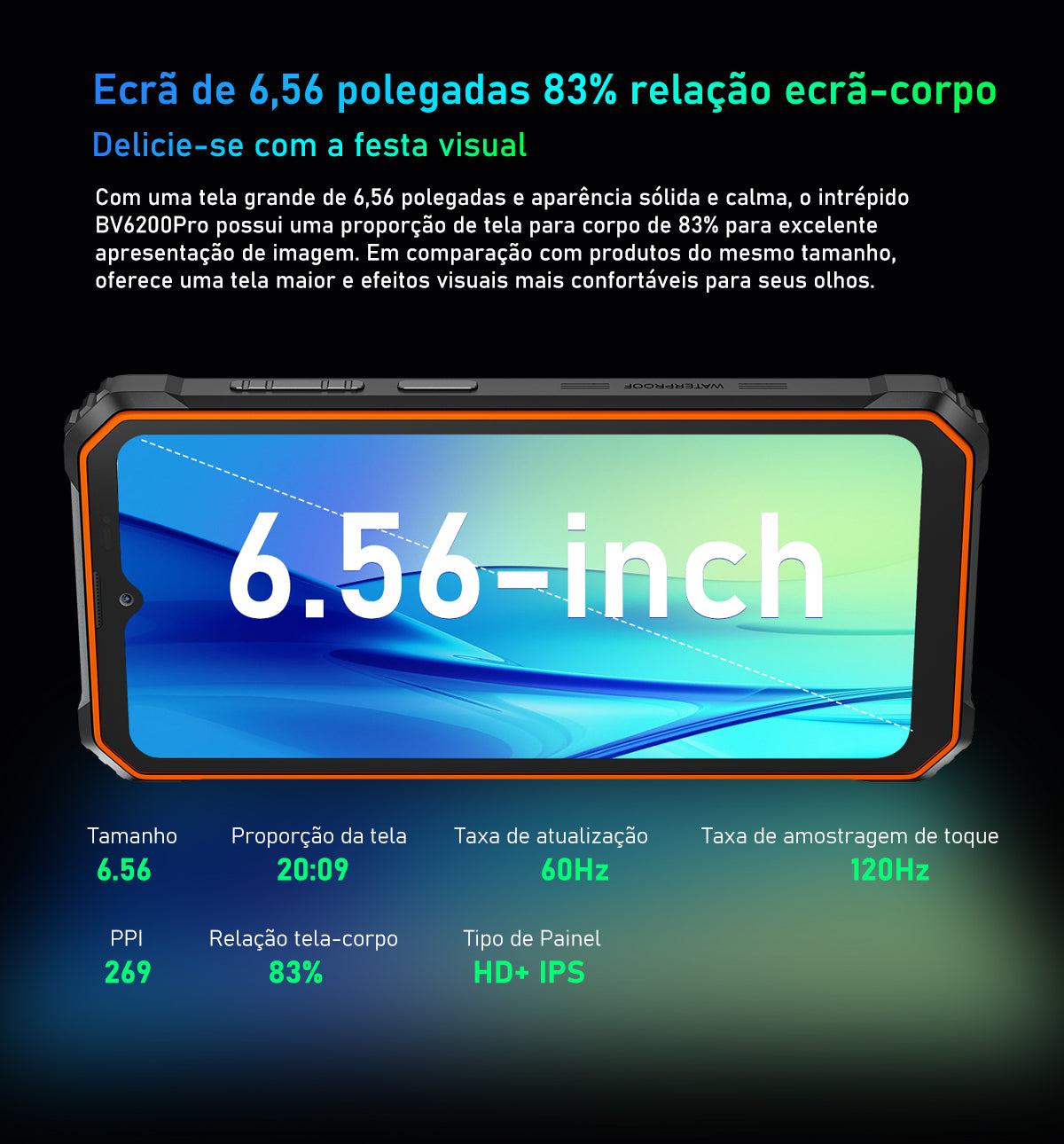 Telemóvel Rugged Blackview BV6200 Pro com Alto-Falante