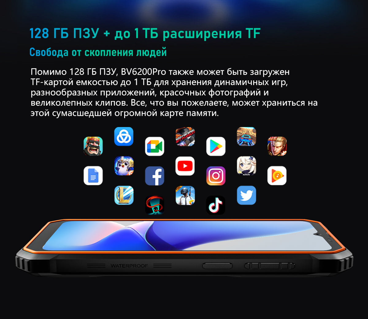 Blackview BV6200 Pro Громкий Динамик Устойчивый Телефон