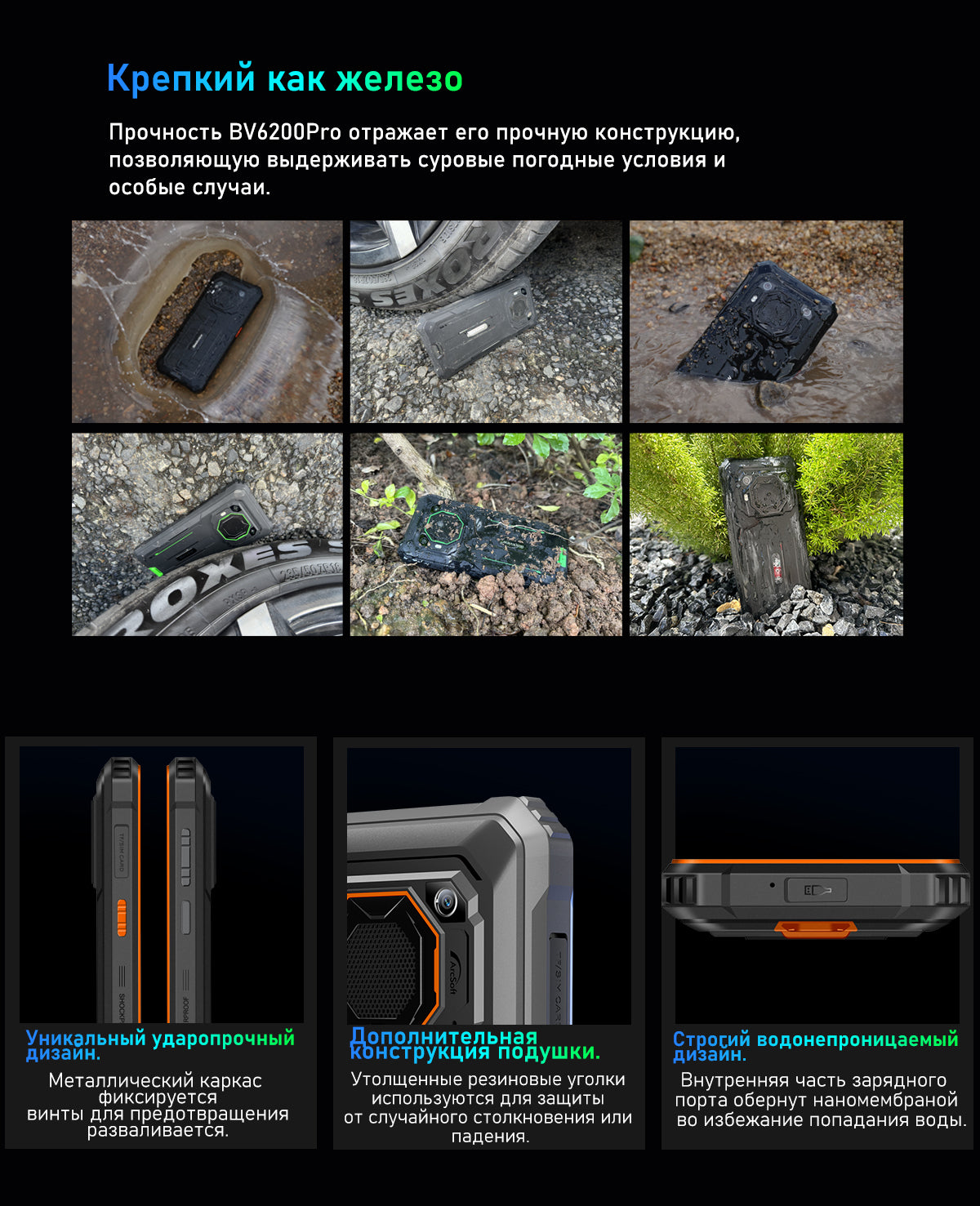 Blackview BV6200 Pro Громкий Динамик Устойчивый Телефон