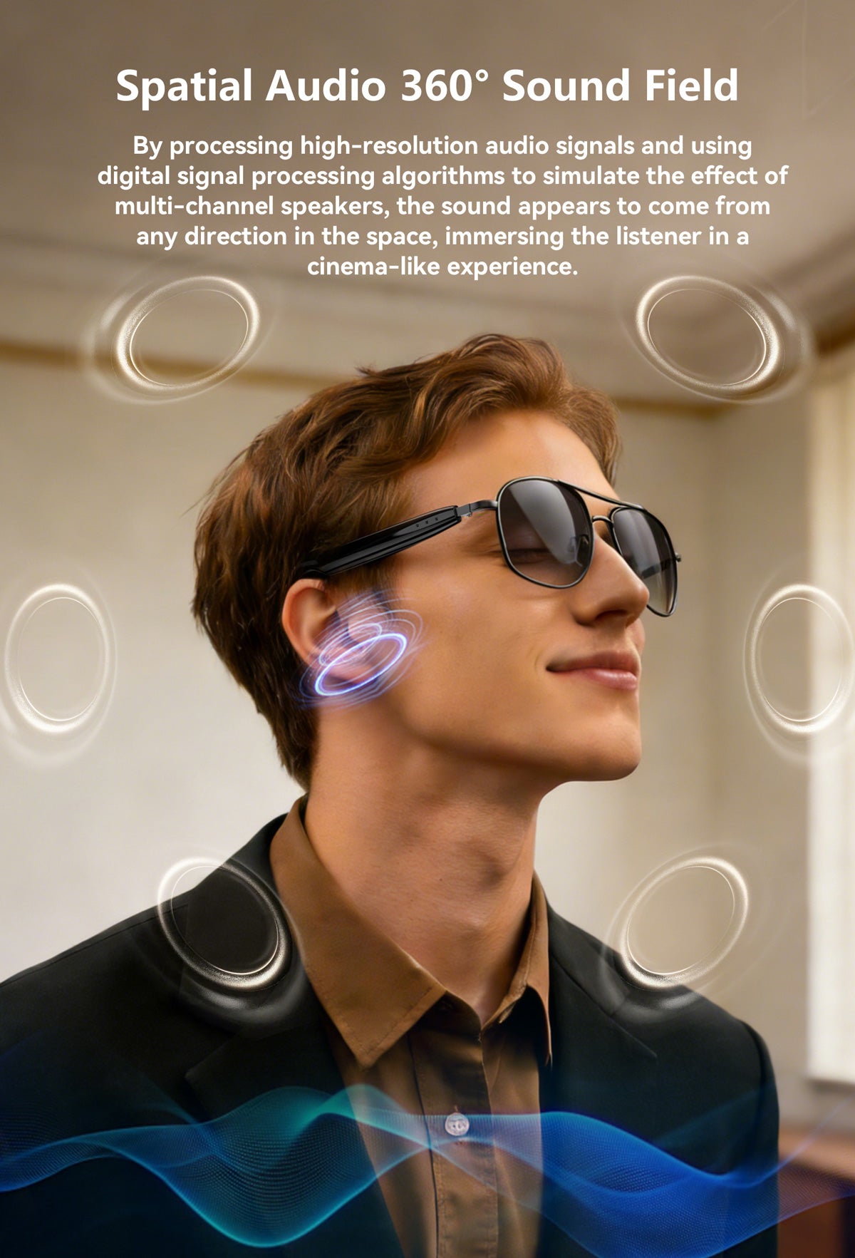 Blackview D1 Pro IP54 방수 야외용 스타일리시 스마트 UV 안경