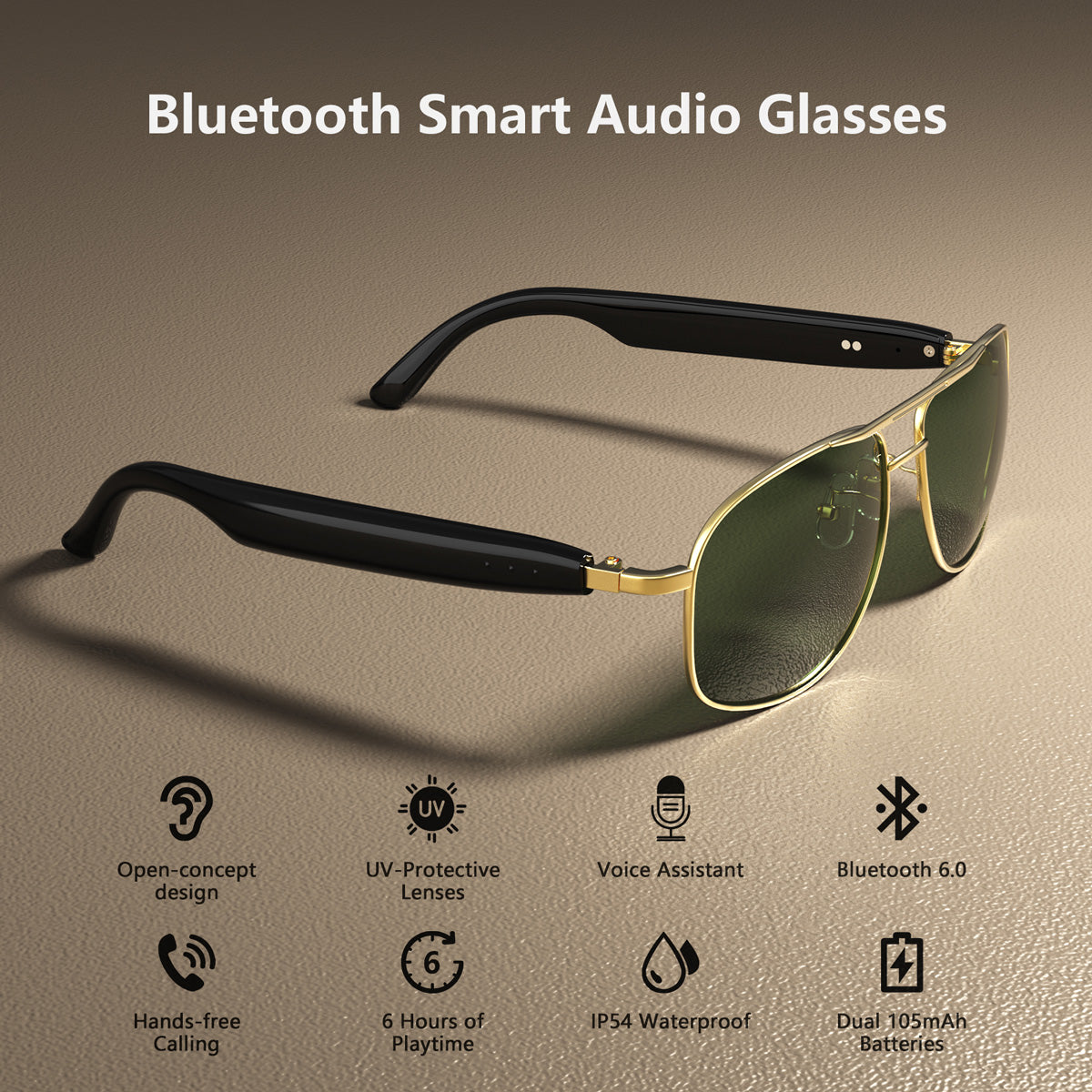 Blackview D1 Pro IP54 방수 야외용 스타일리시 스마트 UV 안경