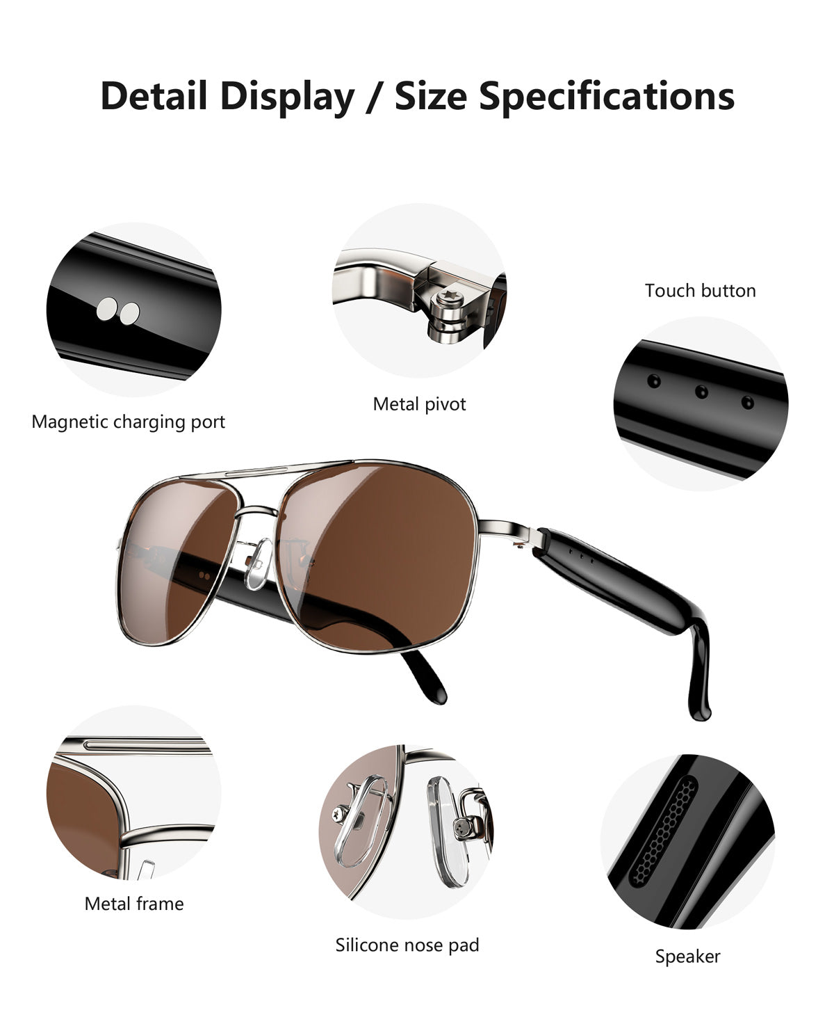 Blackview D1 Pro IP54 방수 야외용 스타일리시 스마트 UV 안경