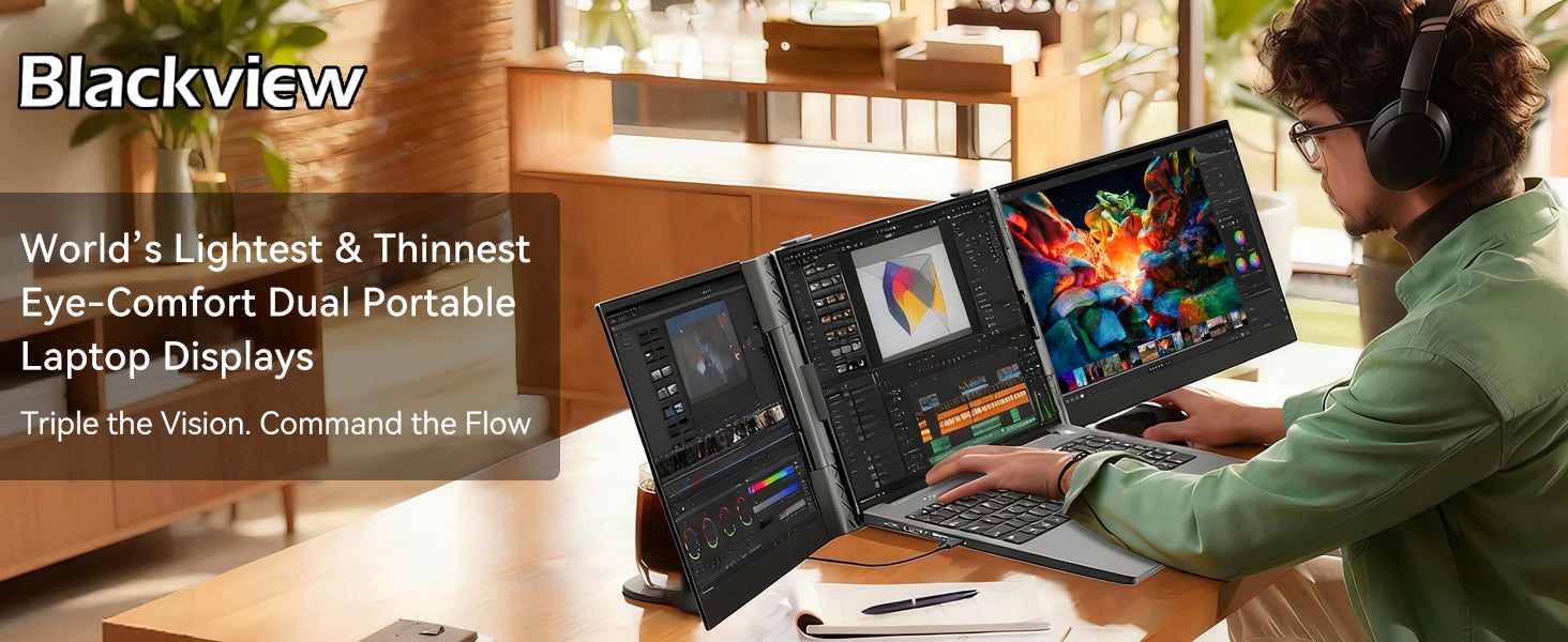 Blackview DCM6 Pro 14 tuuman kaksoisnäyttö kannettava tietokoneen näytön laajennin