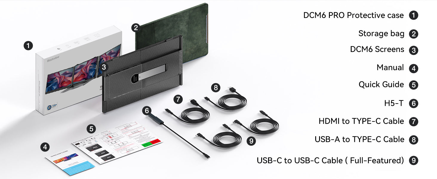 Blackview DCM6 Pro 14 tuuman kaksoisnäyttö kannettava tietokoneen näytön laajennin
