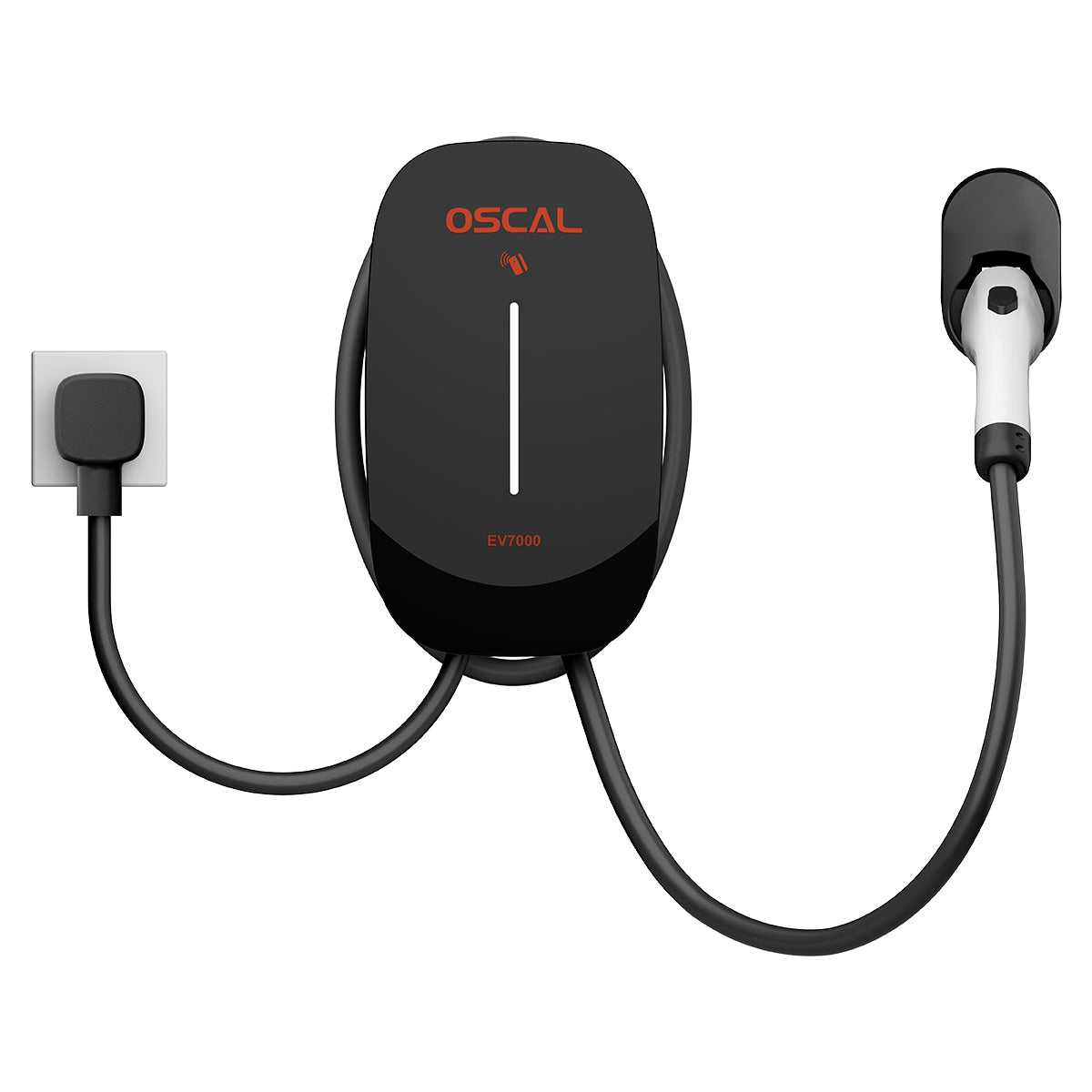Chargeur mural intelligent Oscal EV7000 7kW pour VE avec accès par carte RFID et contrôle via application