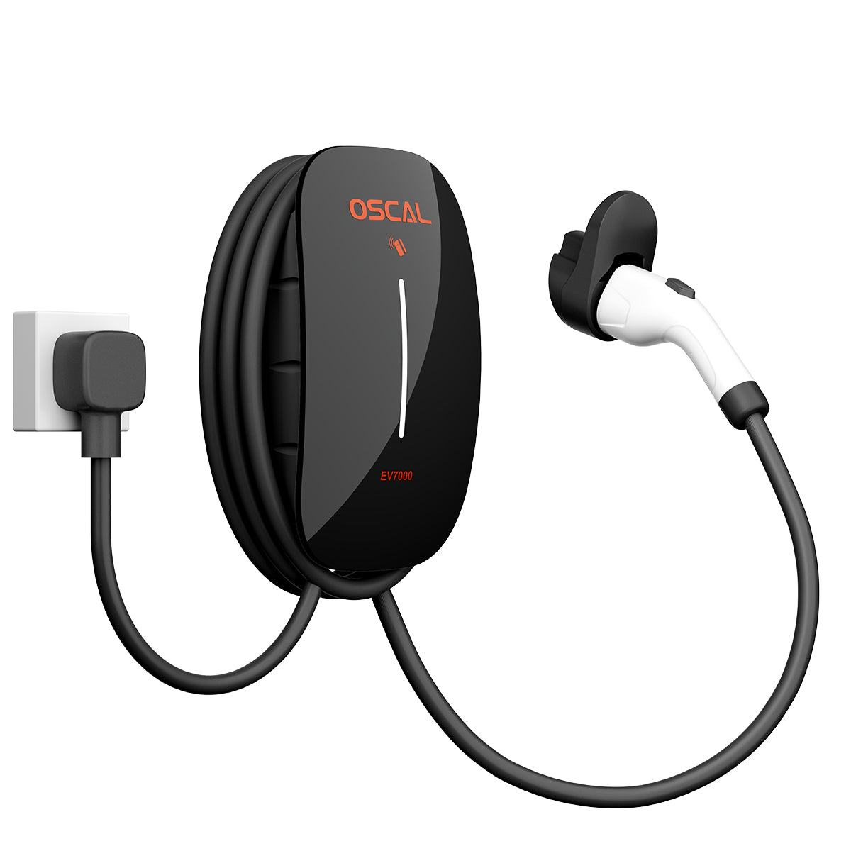 Chargeur mural intelligent Oscal EV7000 7kW pour VE avec accès par carte RFID et contrôle via application
