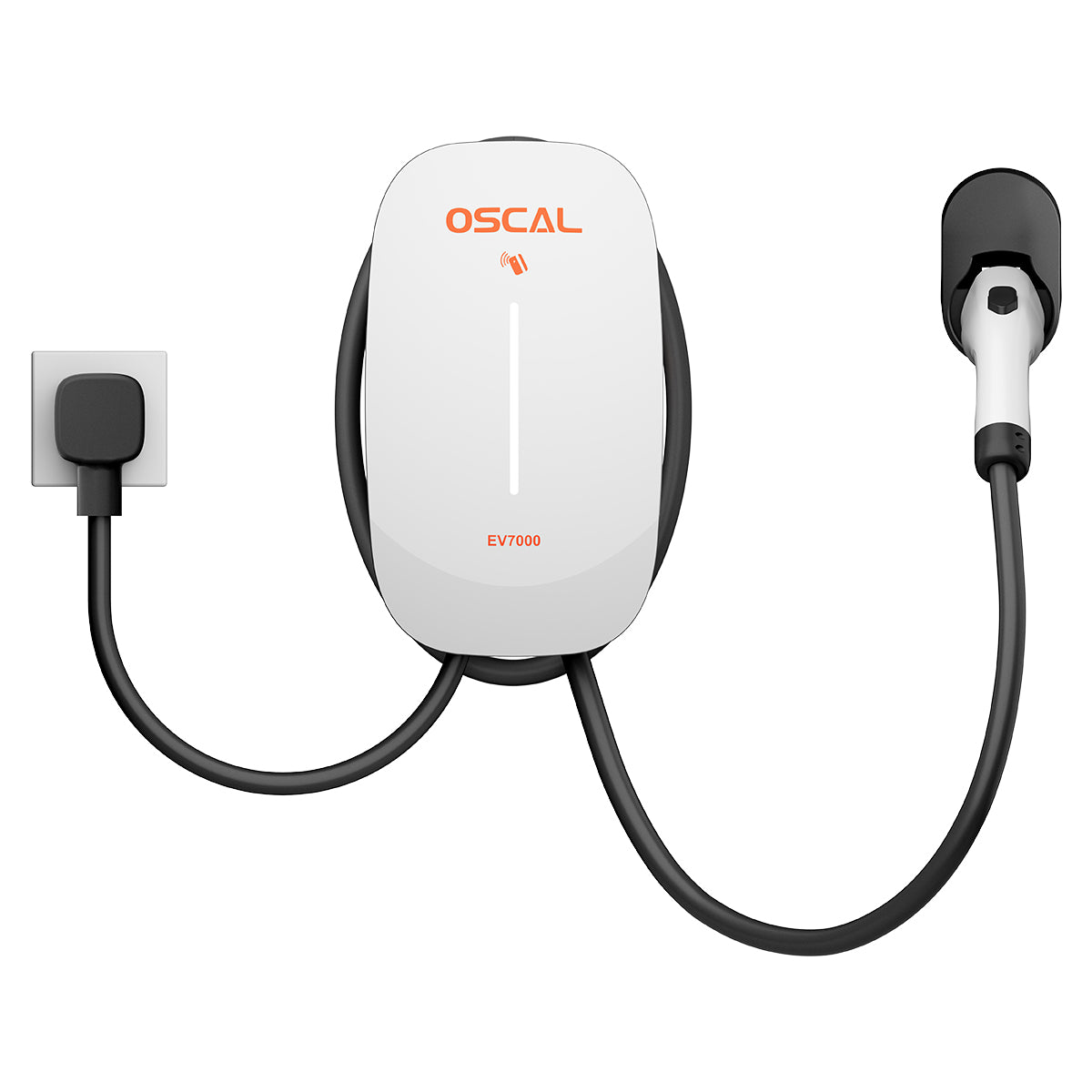 Chargeur mural intelligent Oscal EV7000 7kW pour VE avec accès par carte RFID et contrôle via application