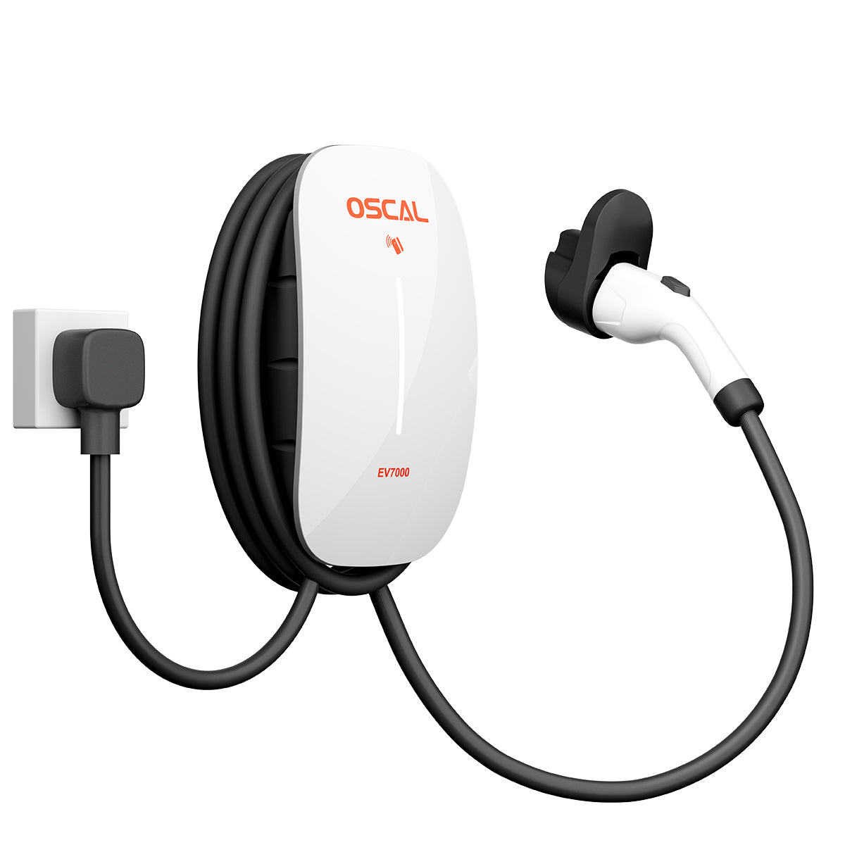 Chargeur mural intelligent Oscal EV7000 7kW pour VE avec accès par carte RFID et contrôle via application