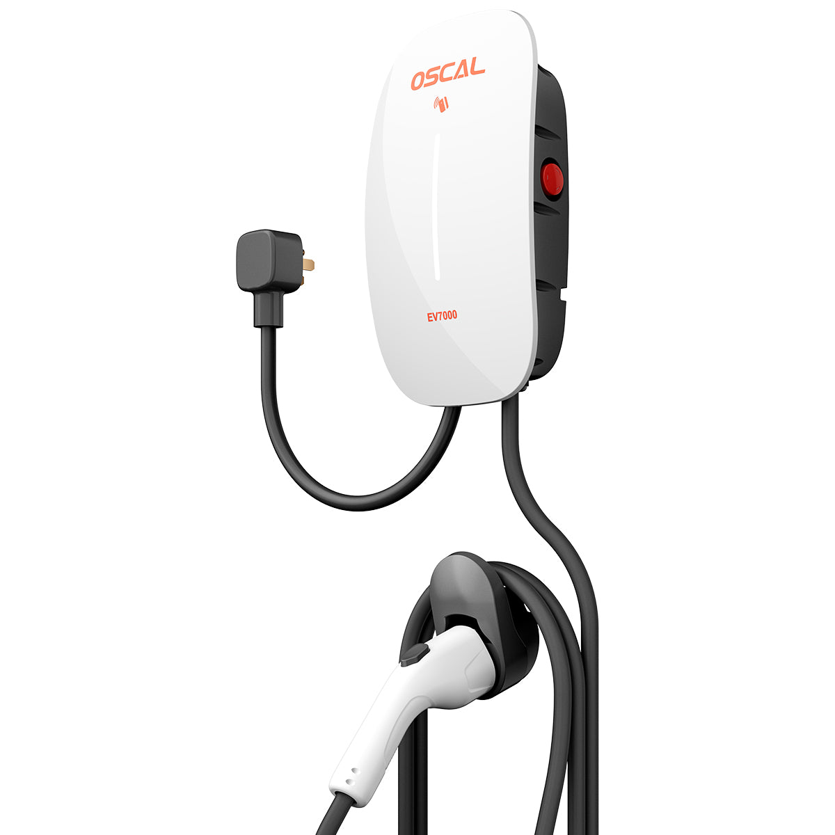 Chargeur mural intelligent Oscal EV7000 7kW pour VE avec accès par carte RFID et contrôle via application