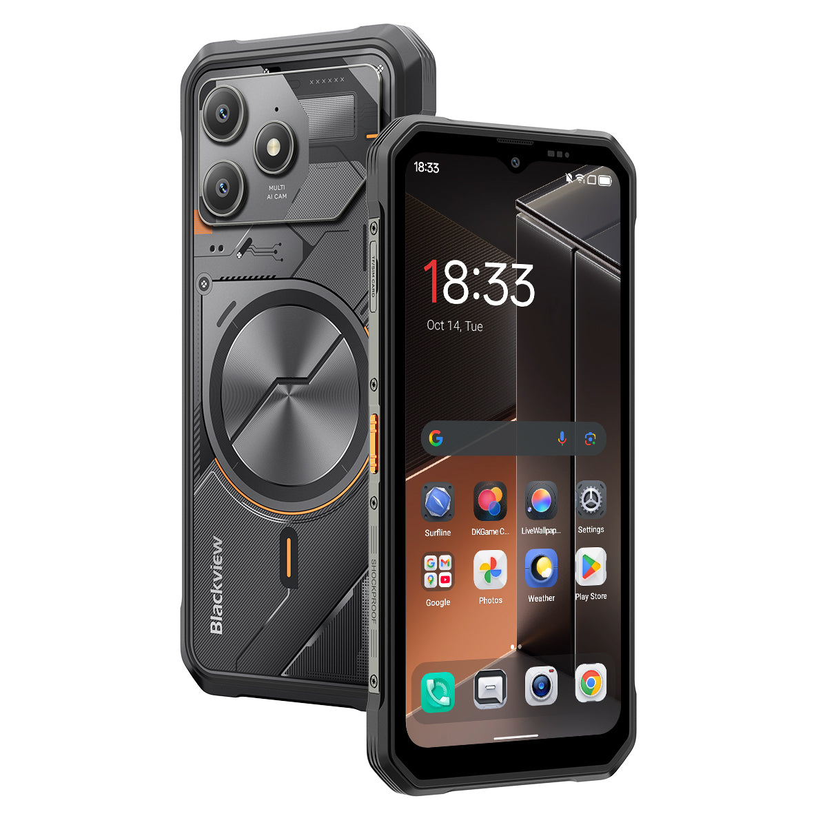 Blackview FORT 100 Téléphone robuste 4G ultra-fin 6,56 pouces MediaTek Helio G81 Octa-core 5000mAh Appareil photo 16MP+13MP