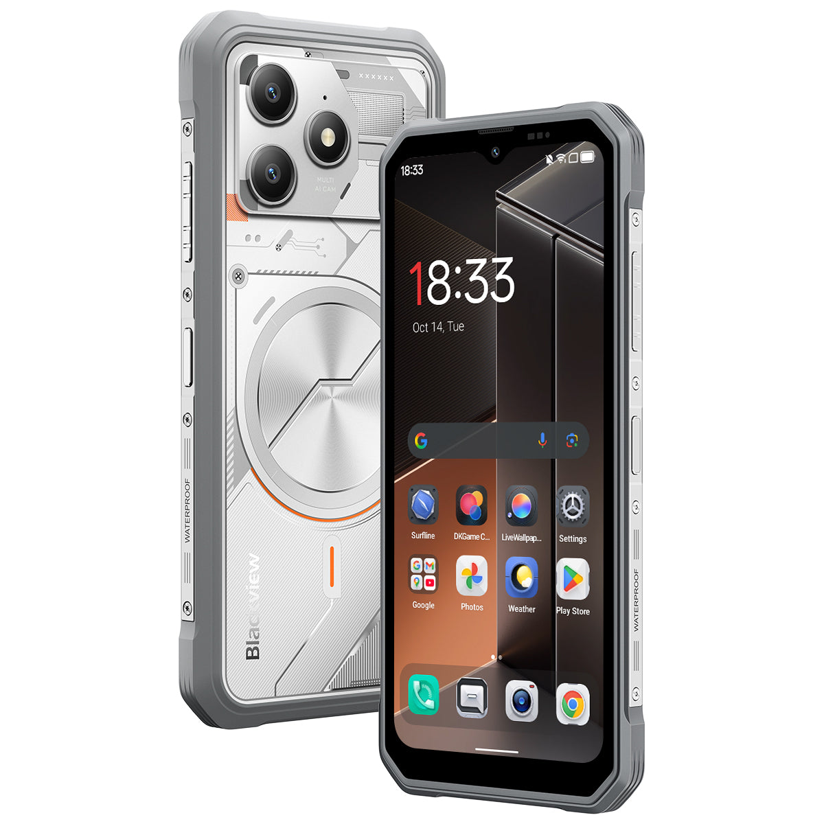 Blackview FORT 100 Téléphone robuste 4G ultra-fin 6,56 pouces MediaTek Helio G81 Octa-core 5000mAh Appareil photo 16MP+13MP