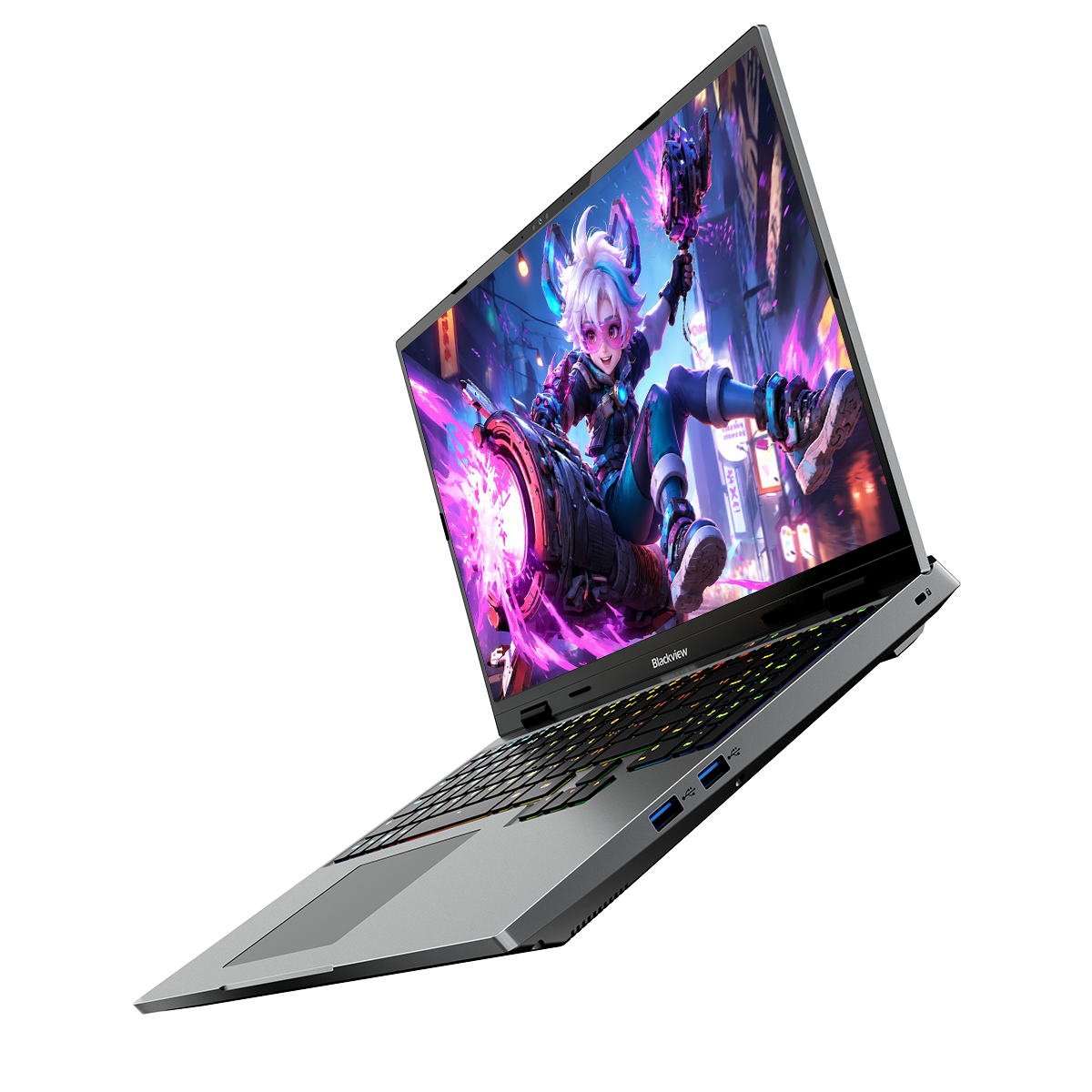 Portátil para juegos Blackview GamiBook 16 de 16" con pantalla 2.5K a 300Hz, CPU Intel® Core™, GPU NVIDIA® GeForce, 16GB de RAM DDR5, SSD M.2 PCIe Gen4 de 1TB y Windows 11 Pro.