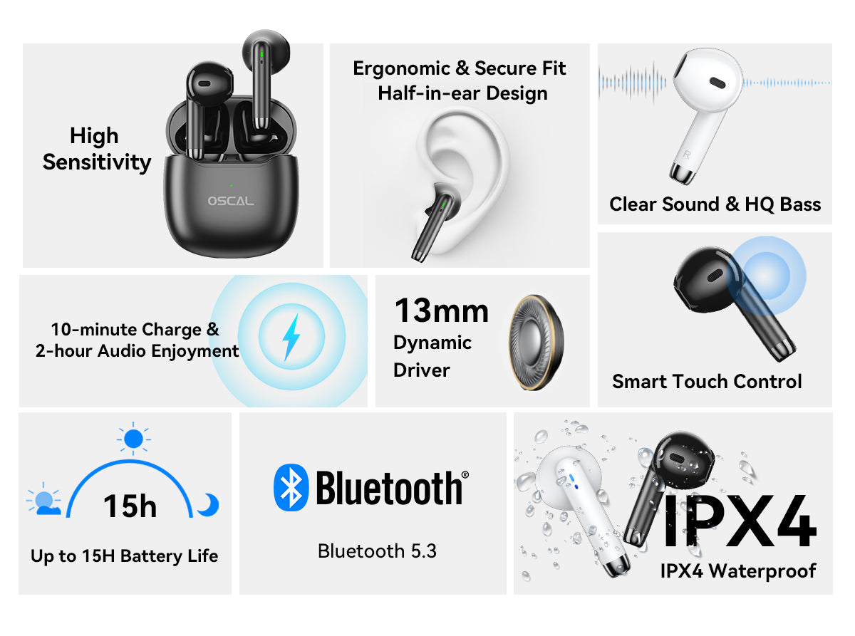 Oscal Hibuds 5 TWS IPX4 Earbuds