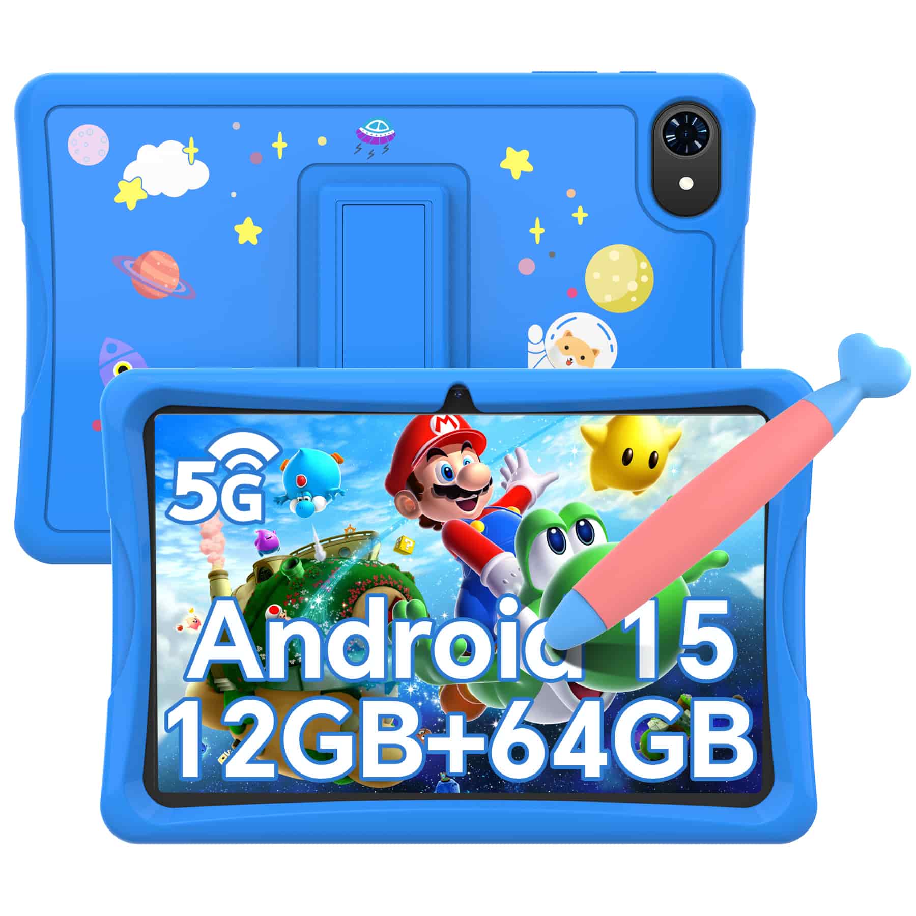 Blackview TABWEE K10 Kids Tablet 10-inch Android 15 12GB RAM 64GB ROM WiFi Tablet PC with Cover & Stylus