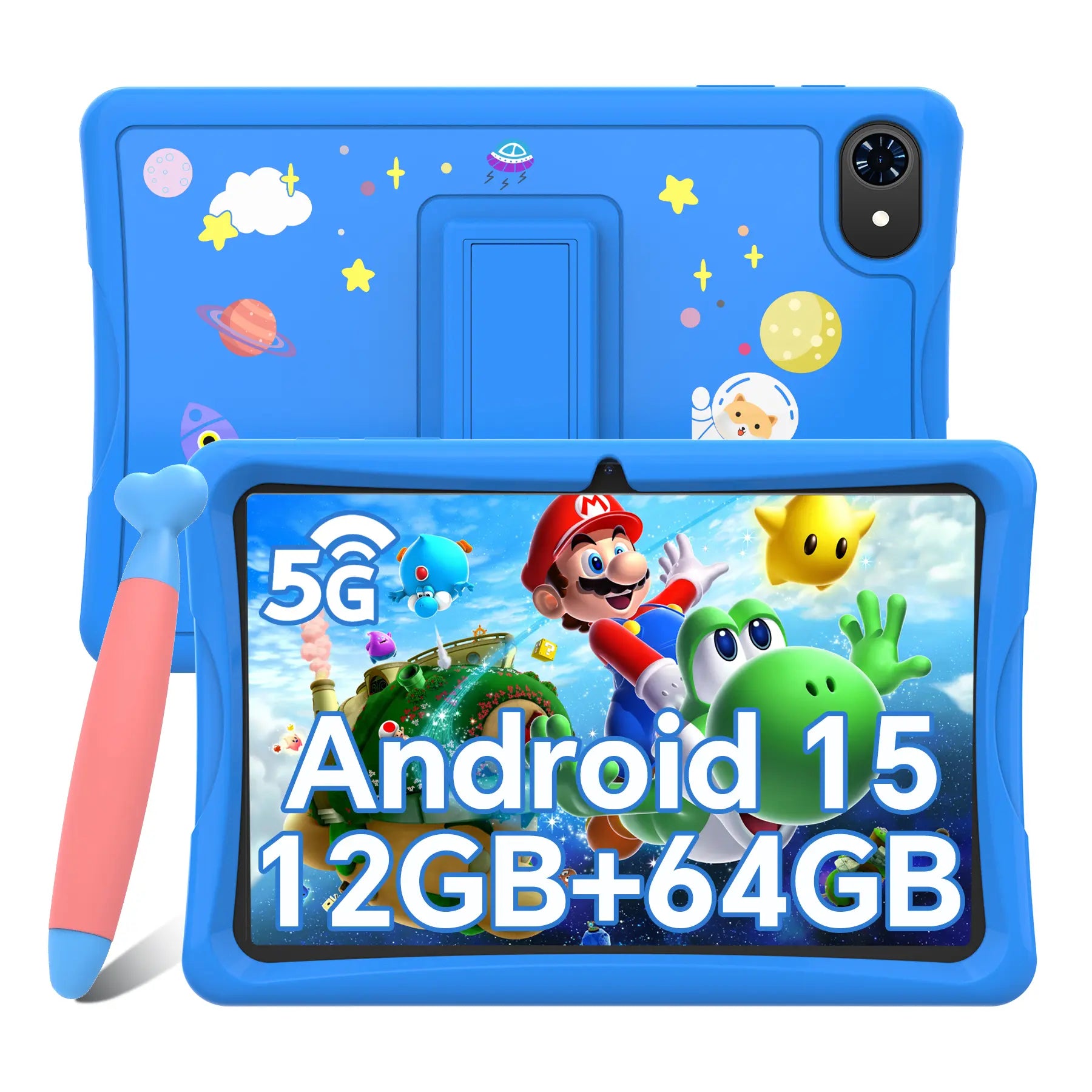 Blackview TABWEE K10 Kids Tablet 10-inch Android 15 12GB RAM 64GB ROM WiFi Tablet PC with Cover & Stylus