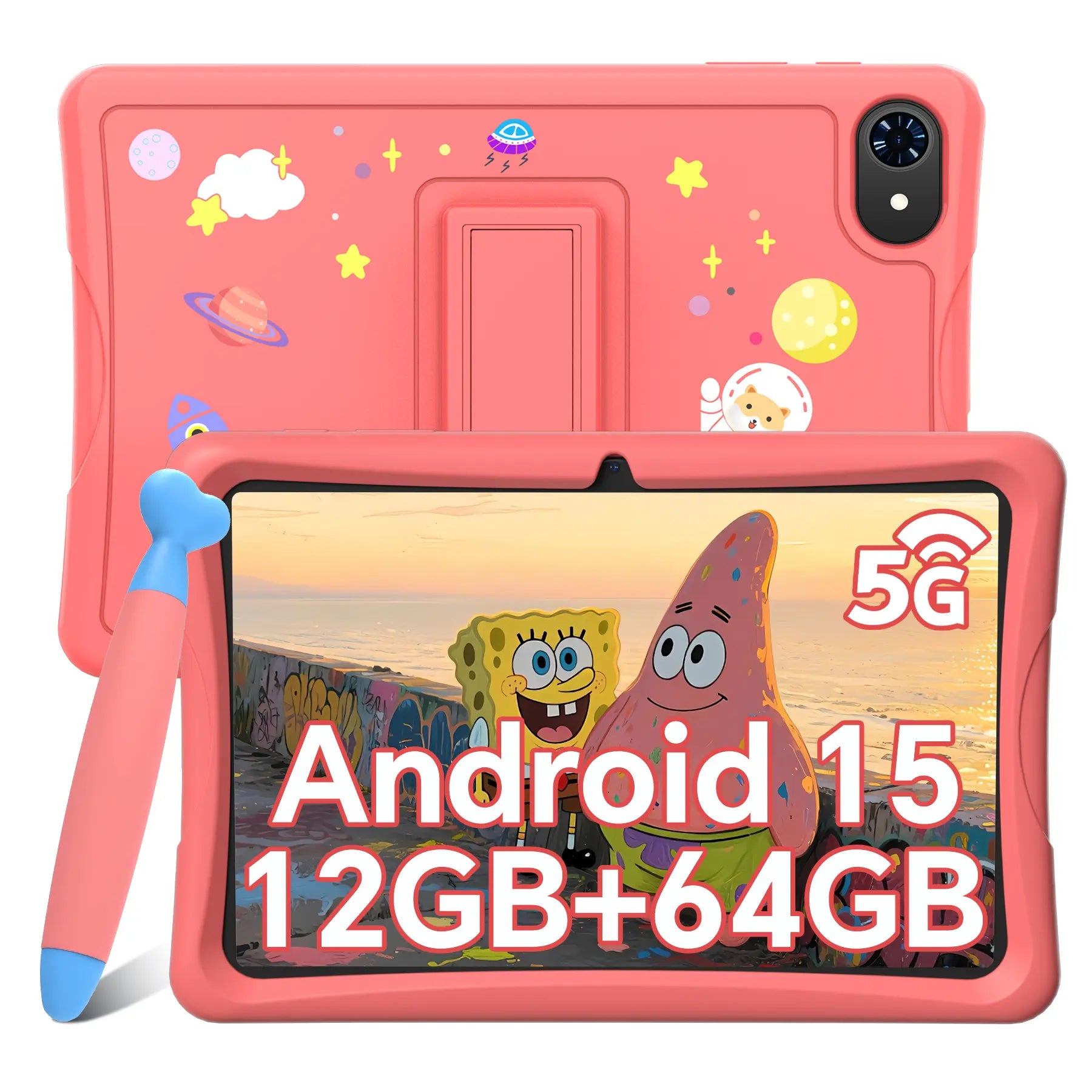 Blackview TABWEE K10 Kids Tablet 10-inch Android 15 12GB RAM 64GB ROM WiFi Tablet PC with Cover & Stylus
