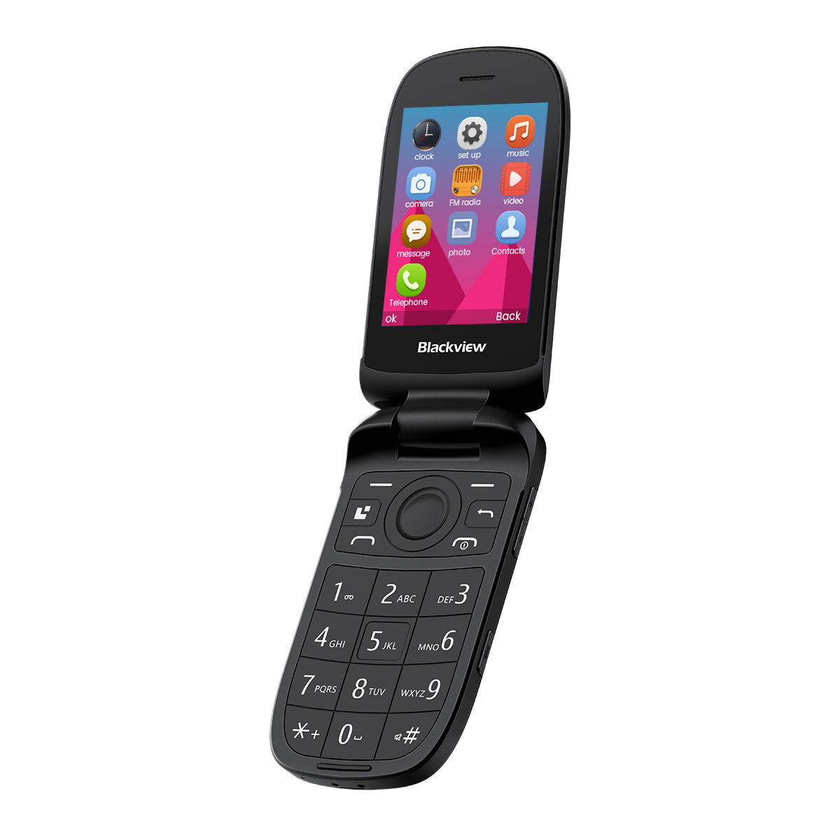 Blackview N2000 Flip 2.8"+1.77" Display Unisoc T107 1500mAh Dual SIM 4G Cell Phone