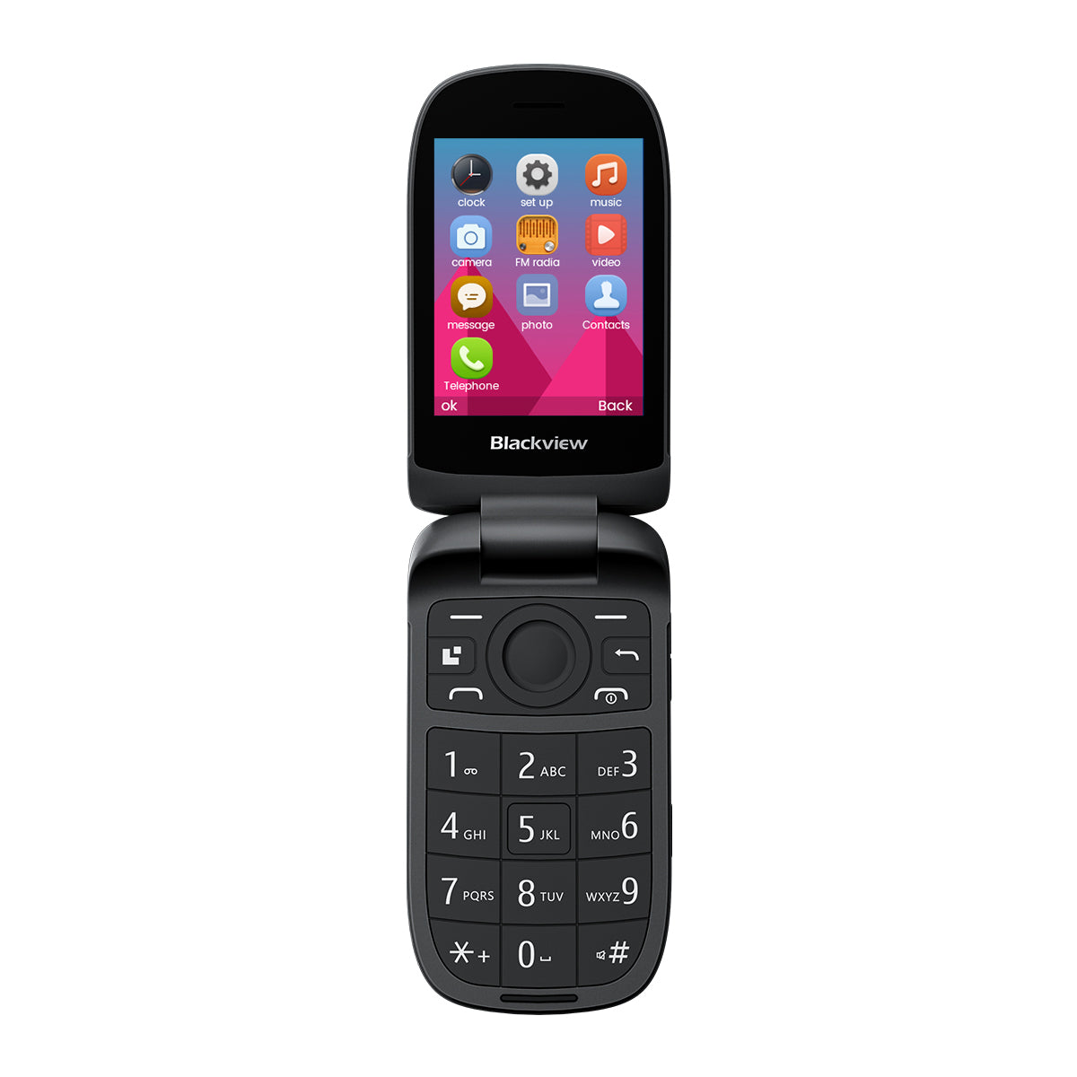 Blackview N2000 Flip 2.8"+1.77" Display Unisoc T107 1500mAh Dual SIM 4G Cell Phone