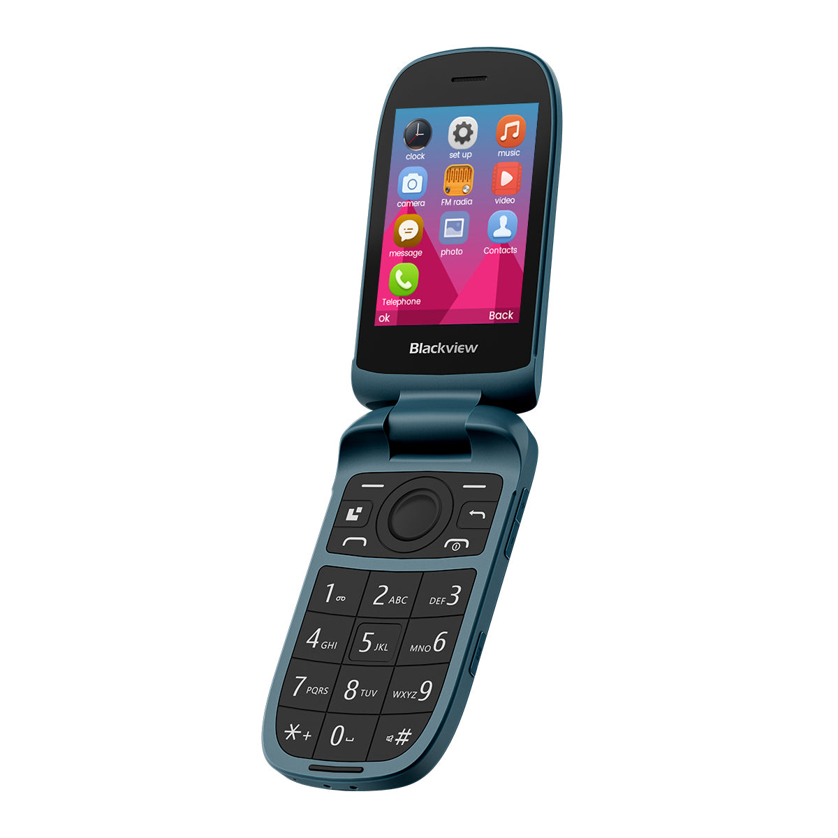 Blackview N2000 Flip 2.8"+1.77" Display Unisoc T107 1500mAh Dual SIM 4G Cell Phone