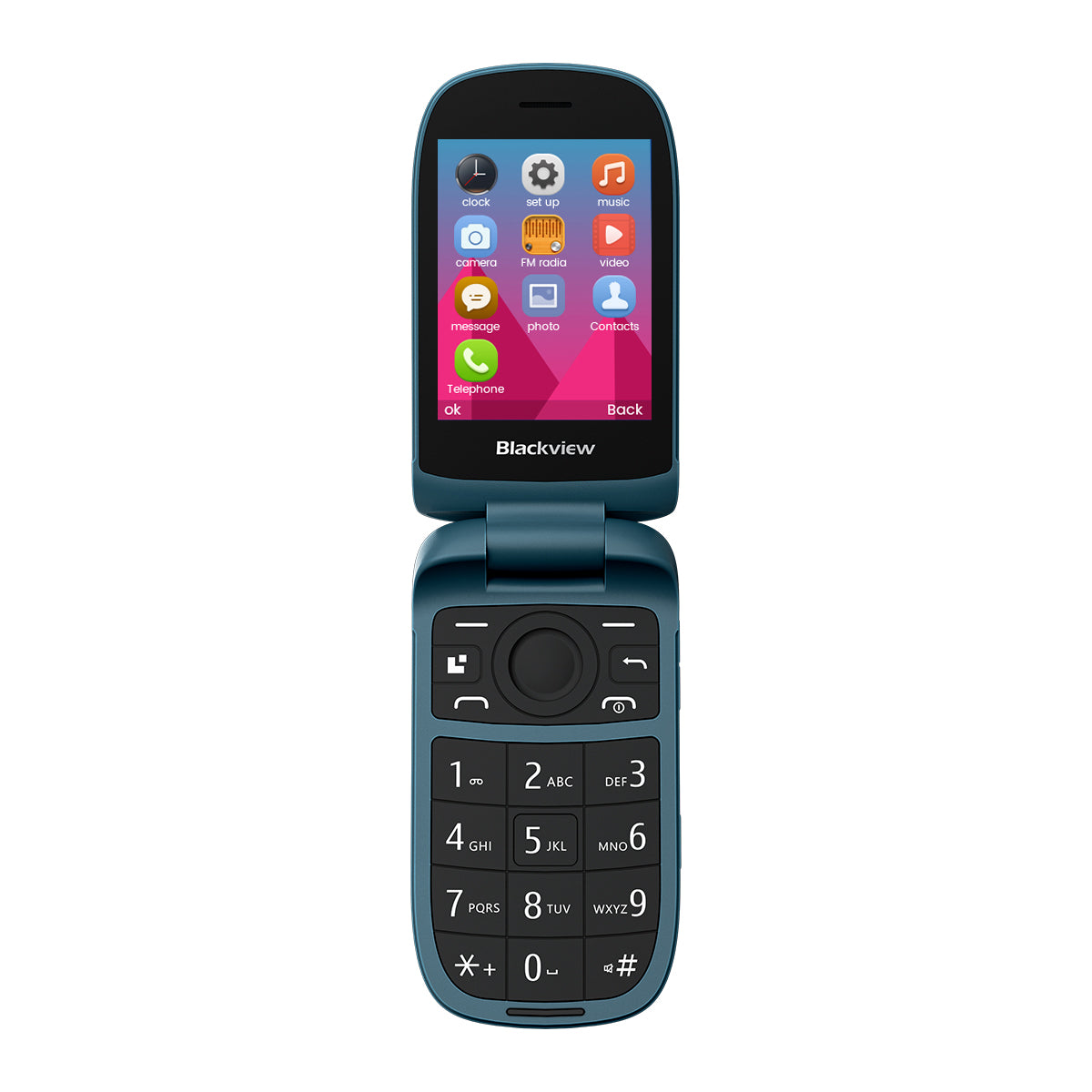 Blackview N2000 Flip 2.8"+1.77" Display Unisoc T107 1500mAh Dual SIM 4G Cell Phone