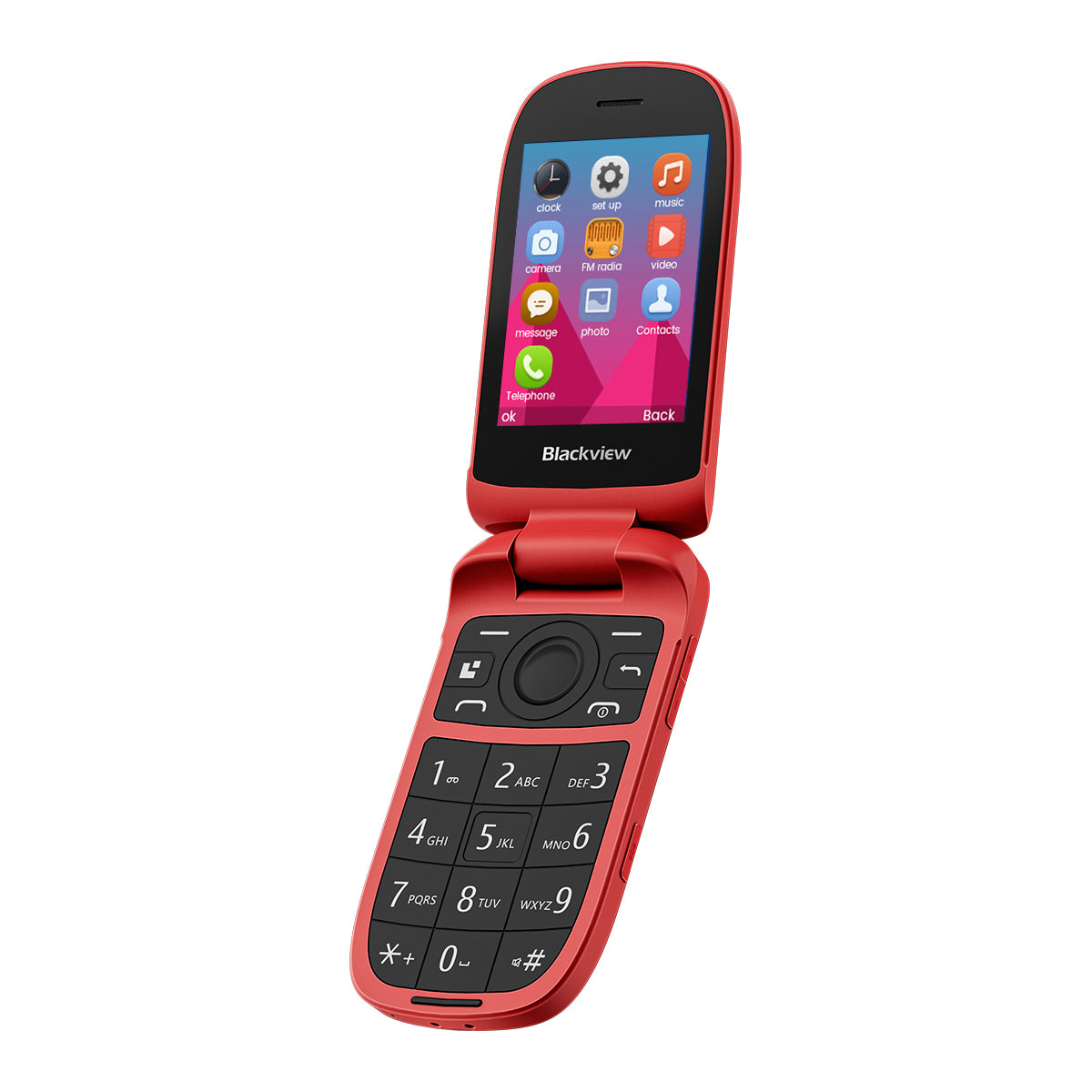 Blackview N2000 Flip 2.8"+1.77" Display Unisoc T107 1500mAh Dual SIM 4G Cell Phone