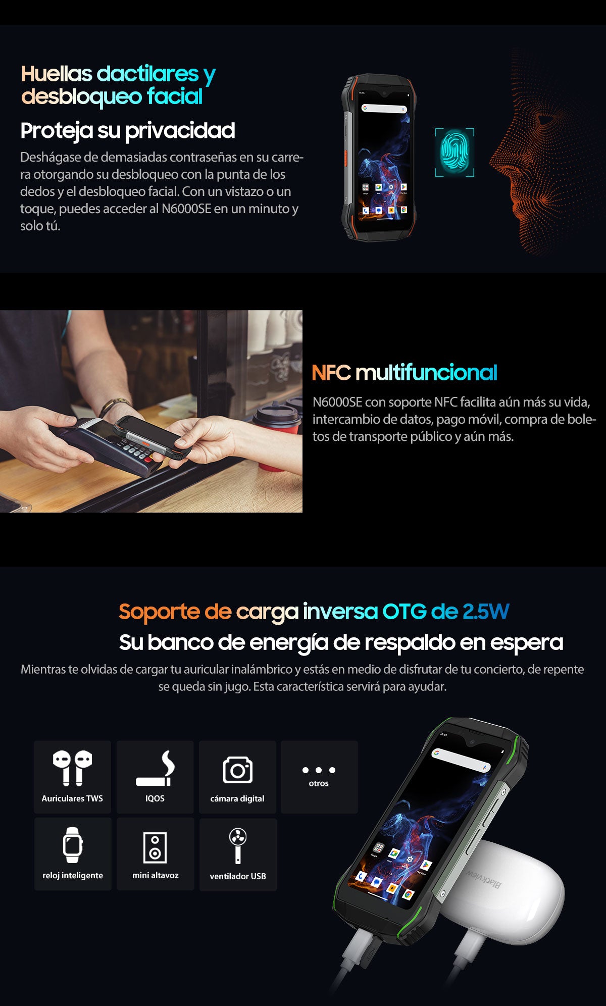 Blackview N6000SE Teléfono Mini Resistente de 4.3 Pulgadas