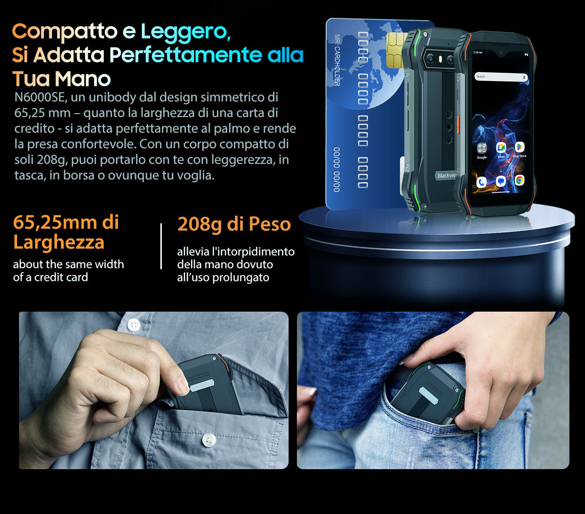 Blackview N6000SE Telefono Mini Rugged da 4,3 Pollici